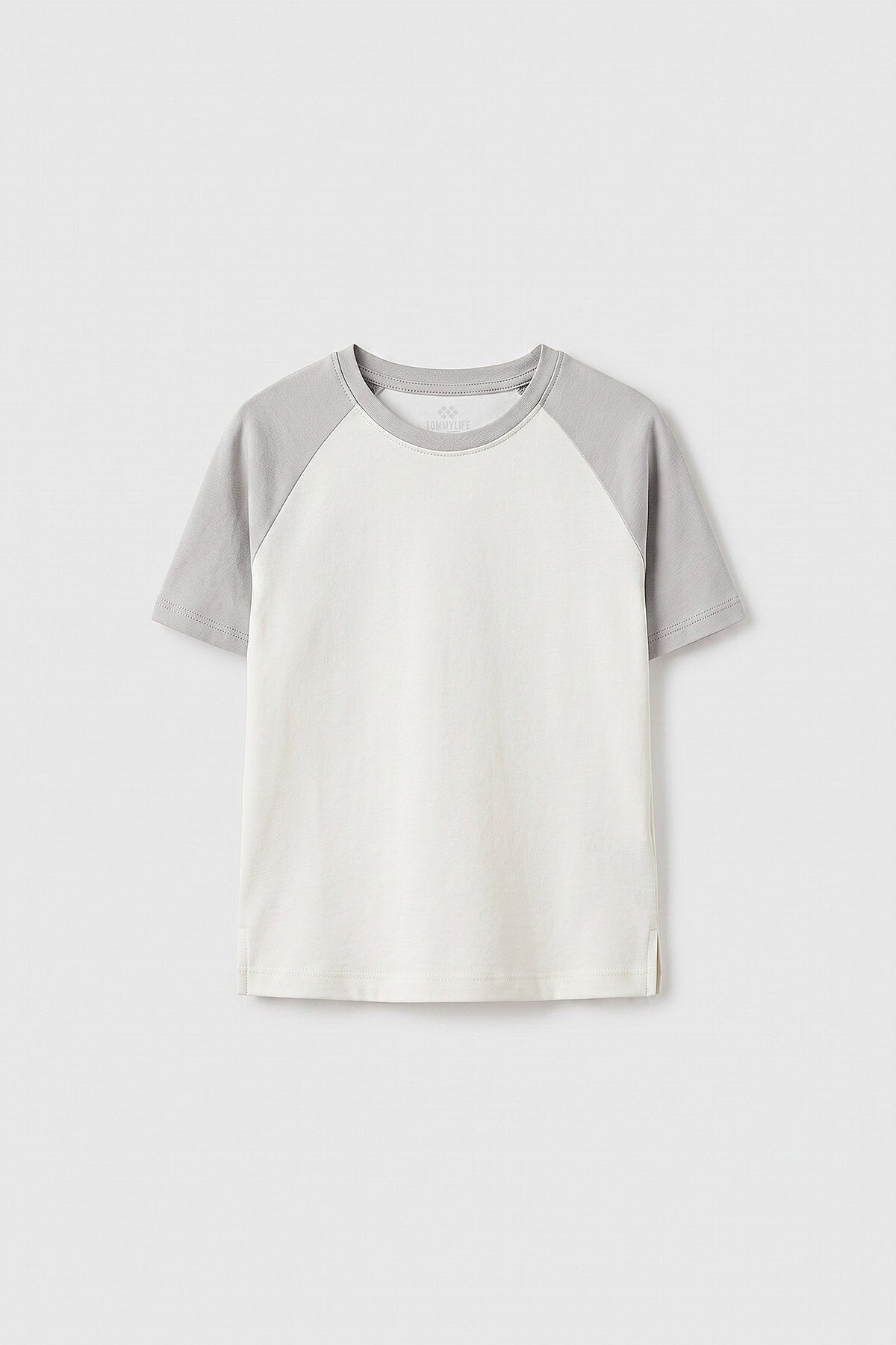 Ekru-Taş Standart Fit Reglan Kollu Kız Çocuk T-Shirt - 75180