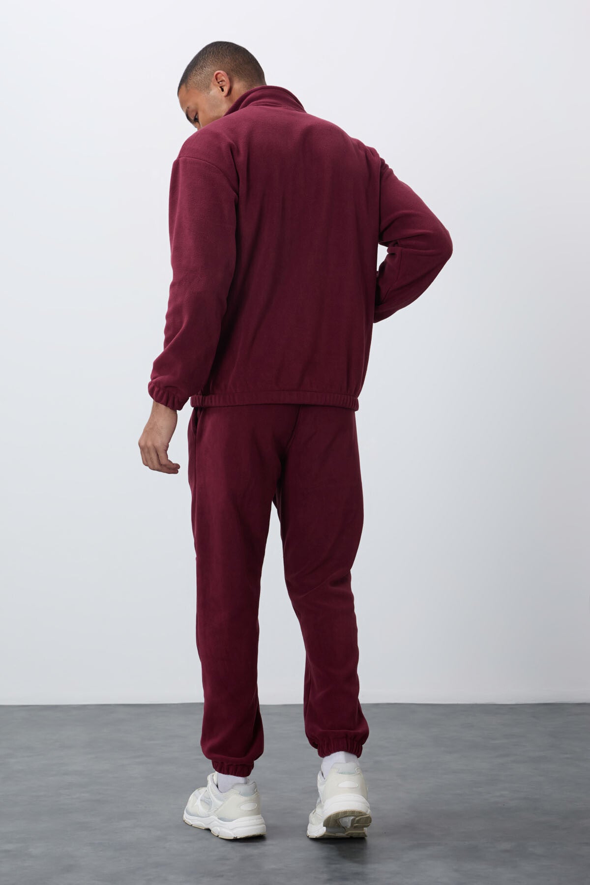 Erguvan Kalın Yumuşak Dokulu Comfort Fit Nakışlı Erkek Eşofman Takım - 85269