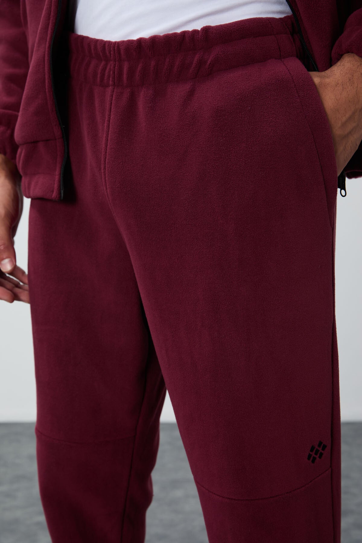 Erguvan Kalın Yumuşak Dokulu Comfort Fit Nakışlı Erkek Eşofman Takım - 85269