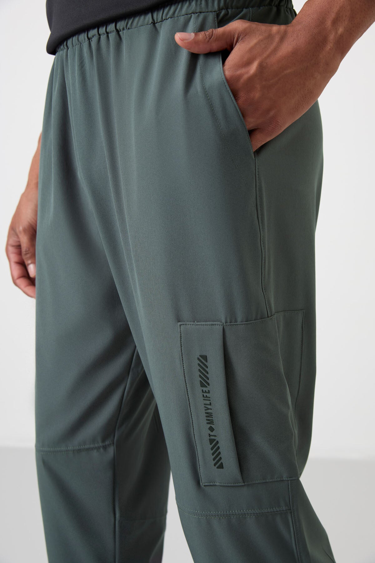 Haki İnce Yumuşak Comfort Fit Erkek Eşofman Alt - 82120