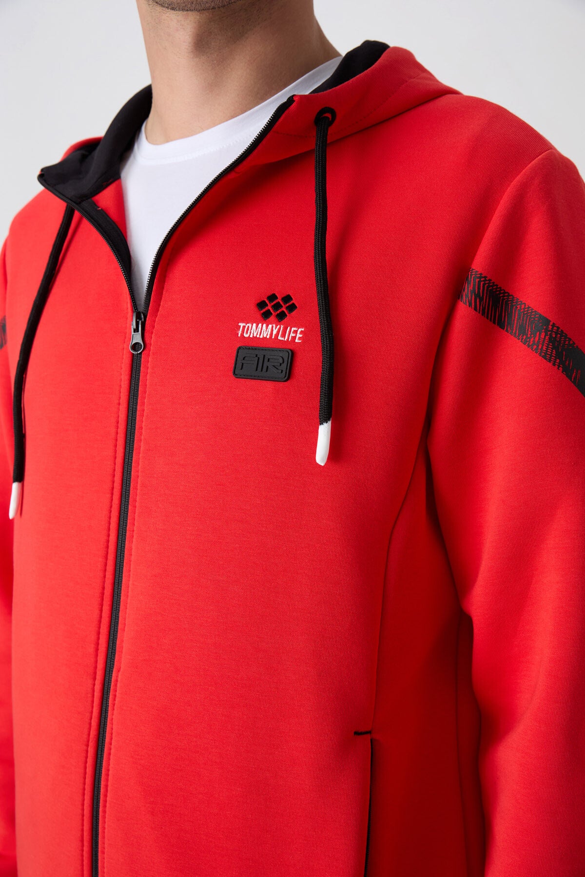 Fiesta - Siyah Pamuklu Kalın Yumuşak Dokulu Comfort Fit Baskılı Erkek Eşofman Takım - 85236