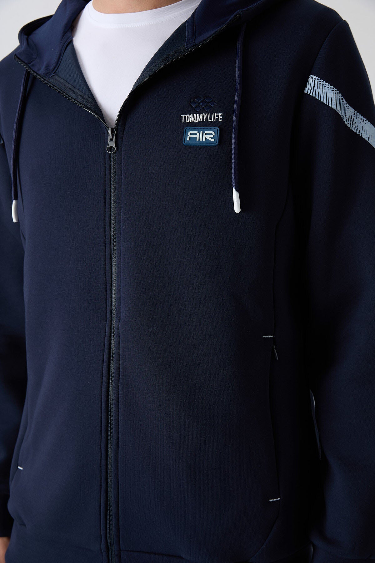 İndigo Pamuklu Kalın Yumuşak Dokulu Comfort Fit Baskılı Erkek Eşofman Takım - 85236