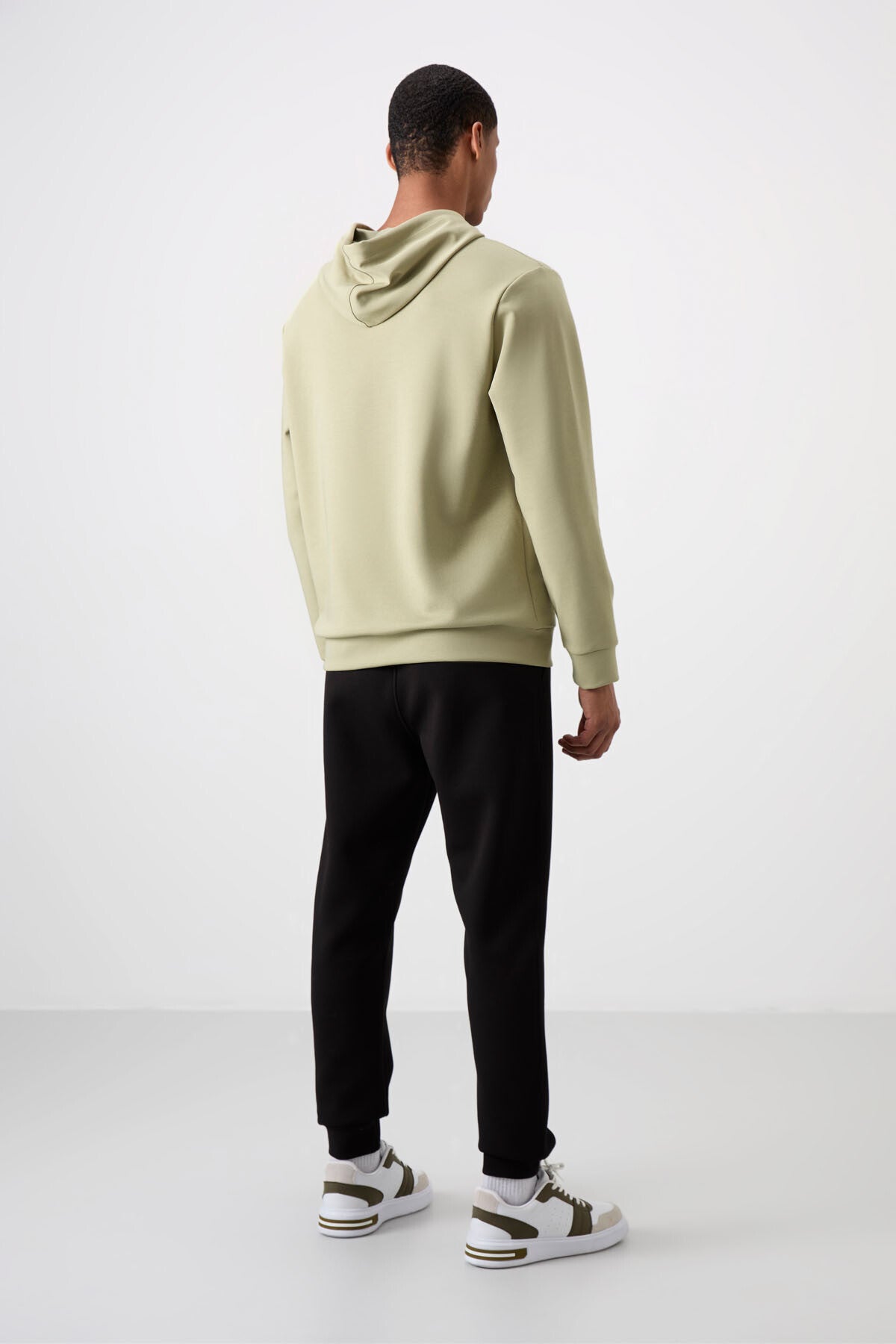 Çağla - Siyah Pamuklu Kalın Yumuşak Dokulu Comfort Fit Nakışlı Erkek Eşofman Takım - 85255