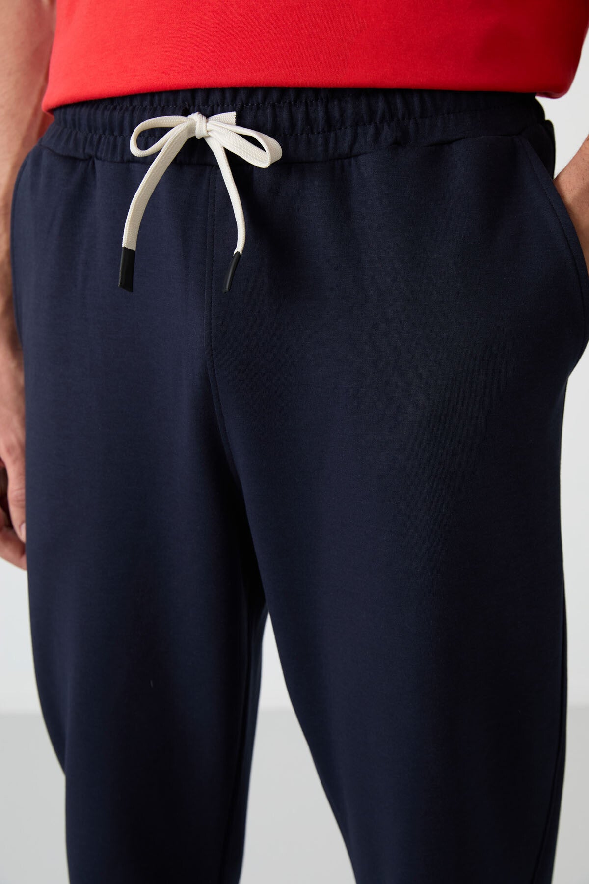 Fiesta - Lacivert Pamuklu Kalın Yumuşak Dokulu Oversize Fit Basic Erkek Eşofman Takım - 85251