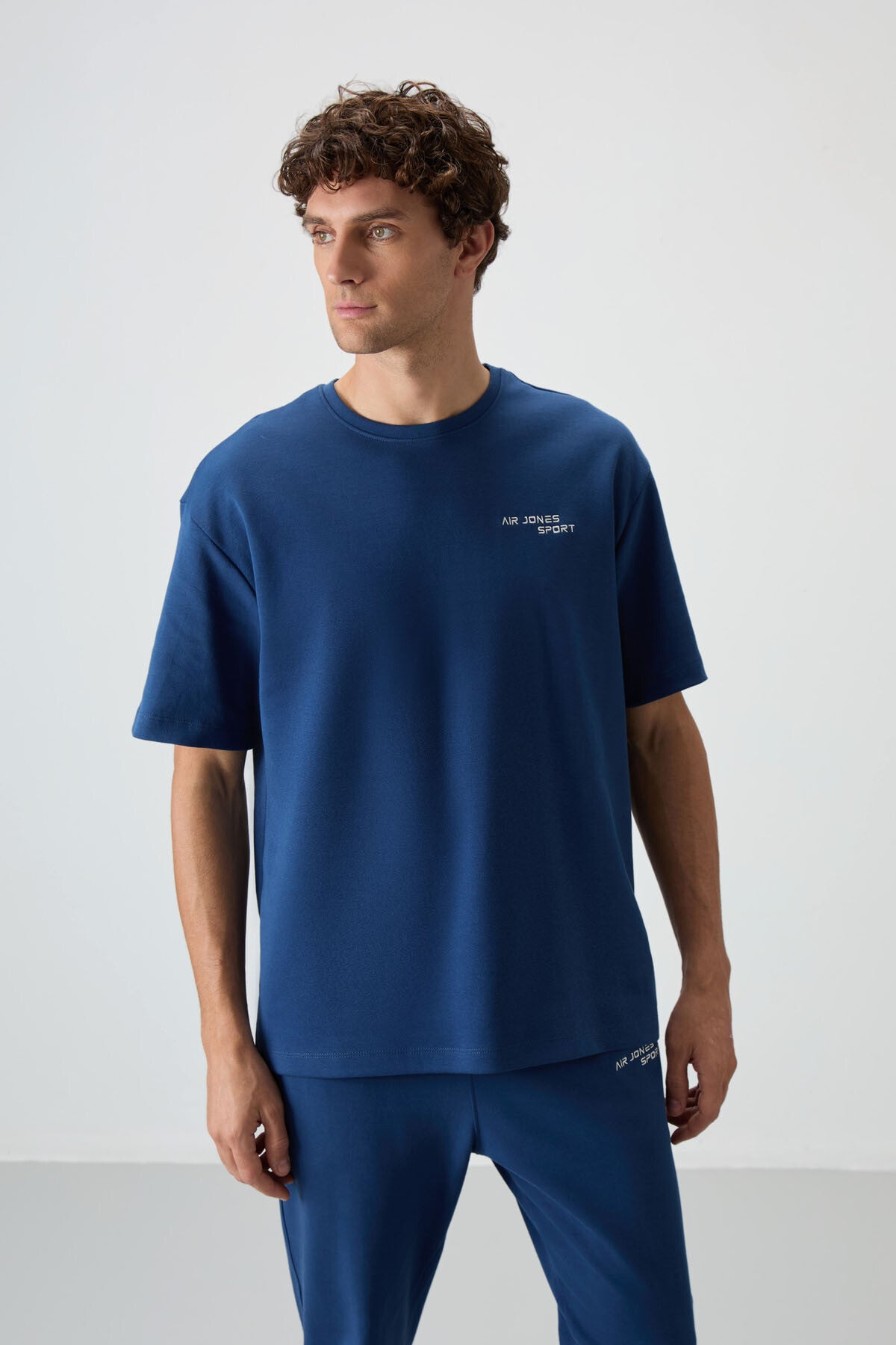 Parlament Pamuklu Kalın Yumuşak Dokulu Oversize Fit Nakışlı Erkek Eşofman Takım - 85252