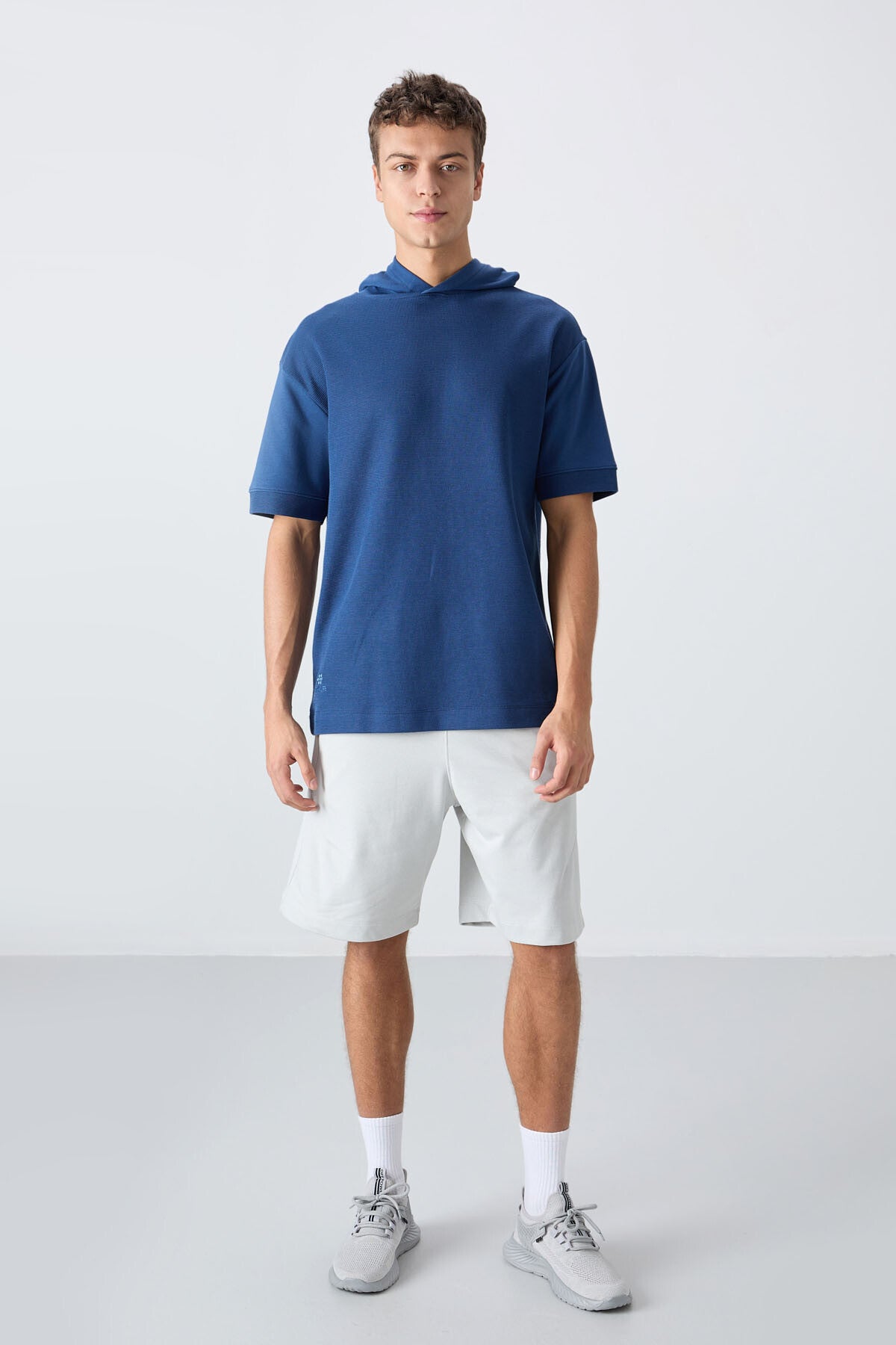 Parlament Pamuklu Kalın Yüzeyi Dokulu Oversize Fit Basic Erkek T-Shirt - 88335