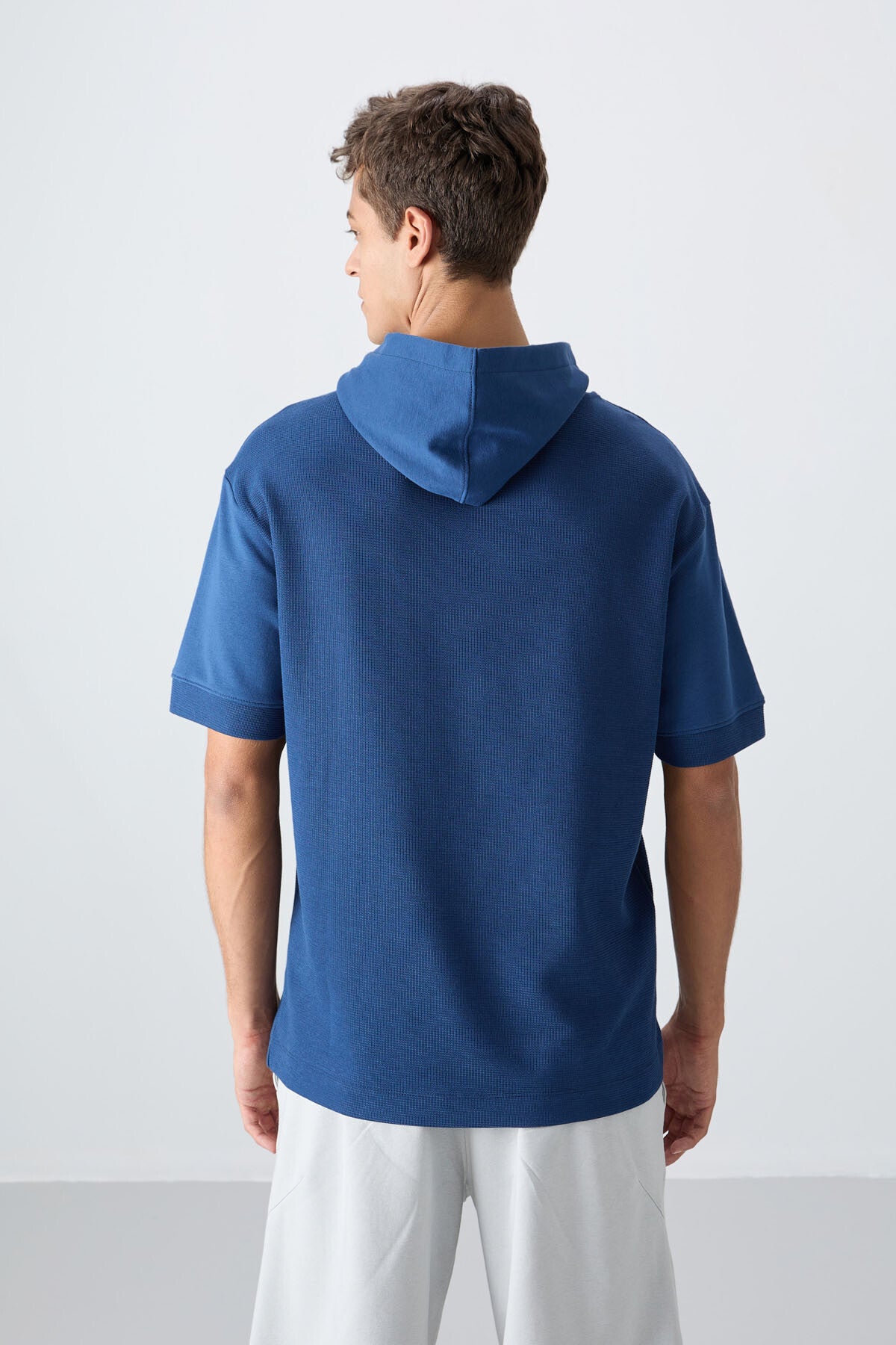 Parlament Pamuklu Kalın Yüzeyi Dokulu Oversize Fit Basic Erkek T-Shirt - 88335
