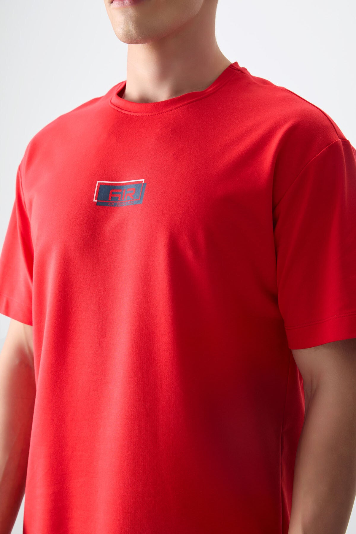 Fiesta Pamuklu Kalın Yumuşak Dokulu Oversize Fit Baskılı Erkek T-Shirt - 88376