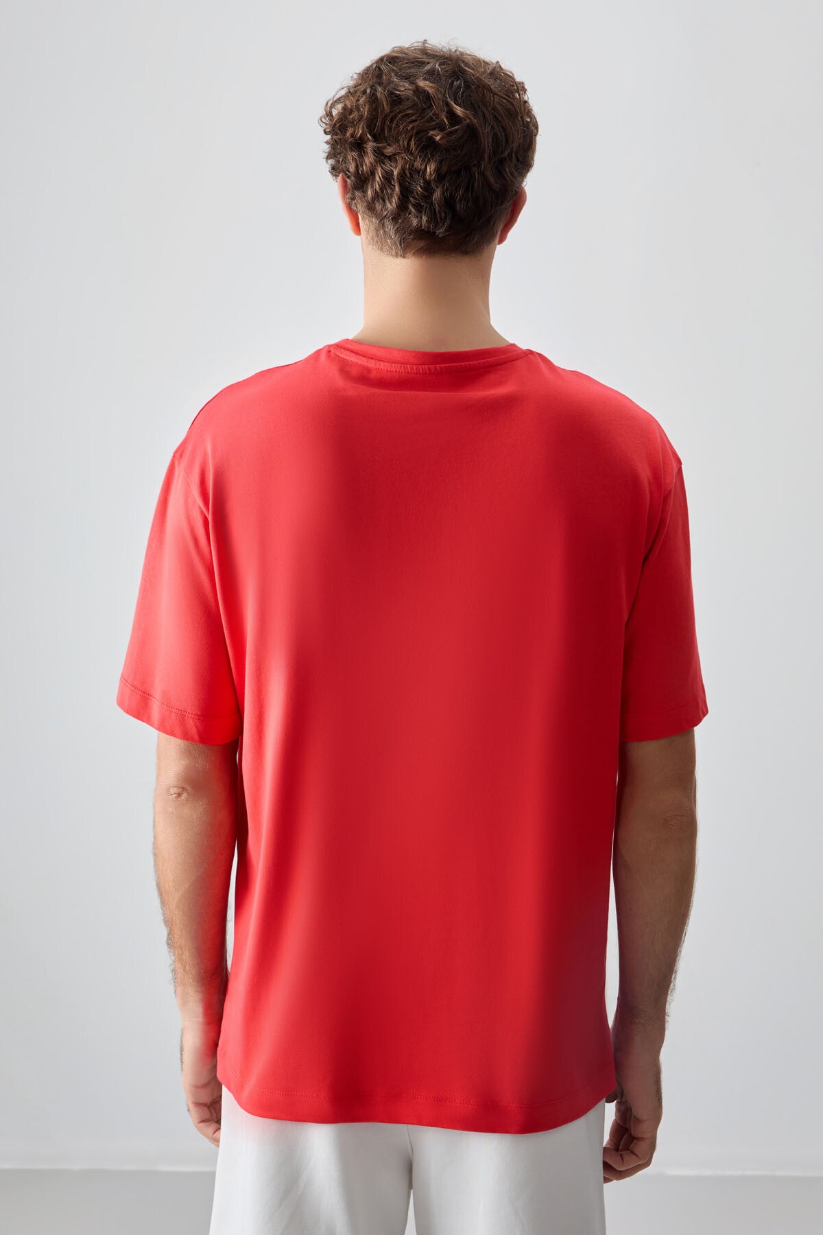Fiesta %100 Pamuk Kalın Yumuşak Dokulu Oversize Fit Baskılı Erkek T-Shirt - 88357