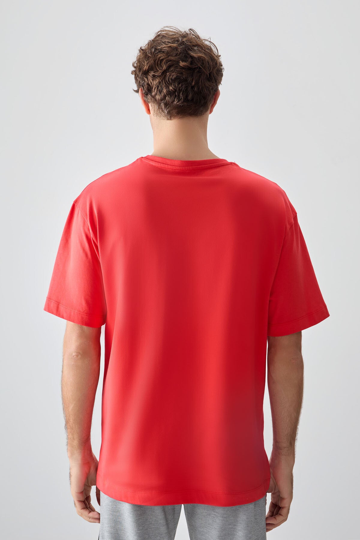 Fiesta %100 Pamuk Kalın Yumuşak Dokulu Oversize Fit Baskılı Erkek T-Shirt - 88354