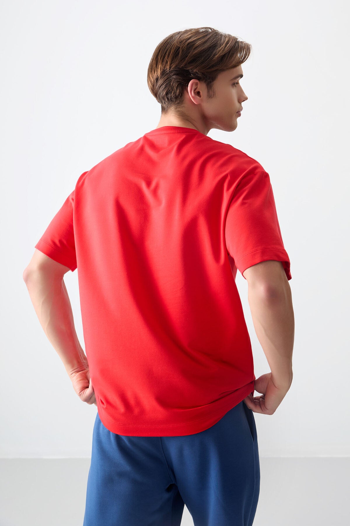 Fiesta Pamuklu Kalın Yumuşak Dokulu Oversize Fit Baskılı Erkek T-Shirt - 88373
