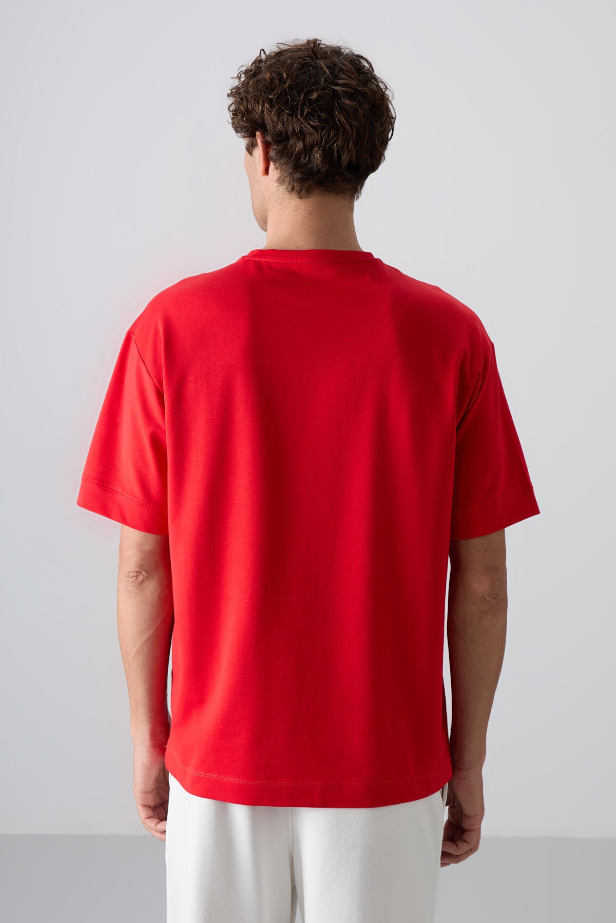 Fiesta Pamuklu Kalın Yumuşak Dokulu Oversize Fit Basic Erkek T-Shirt - 88349