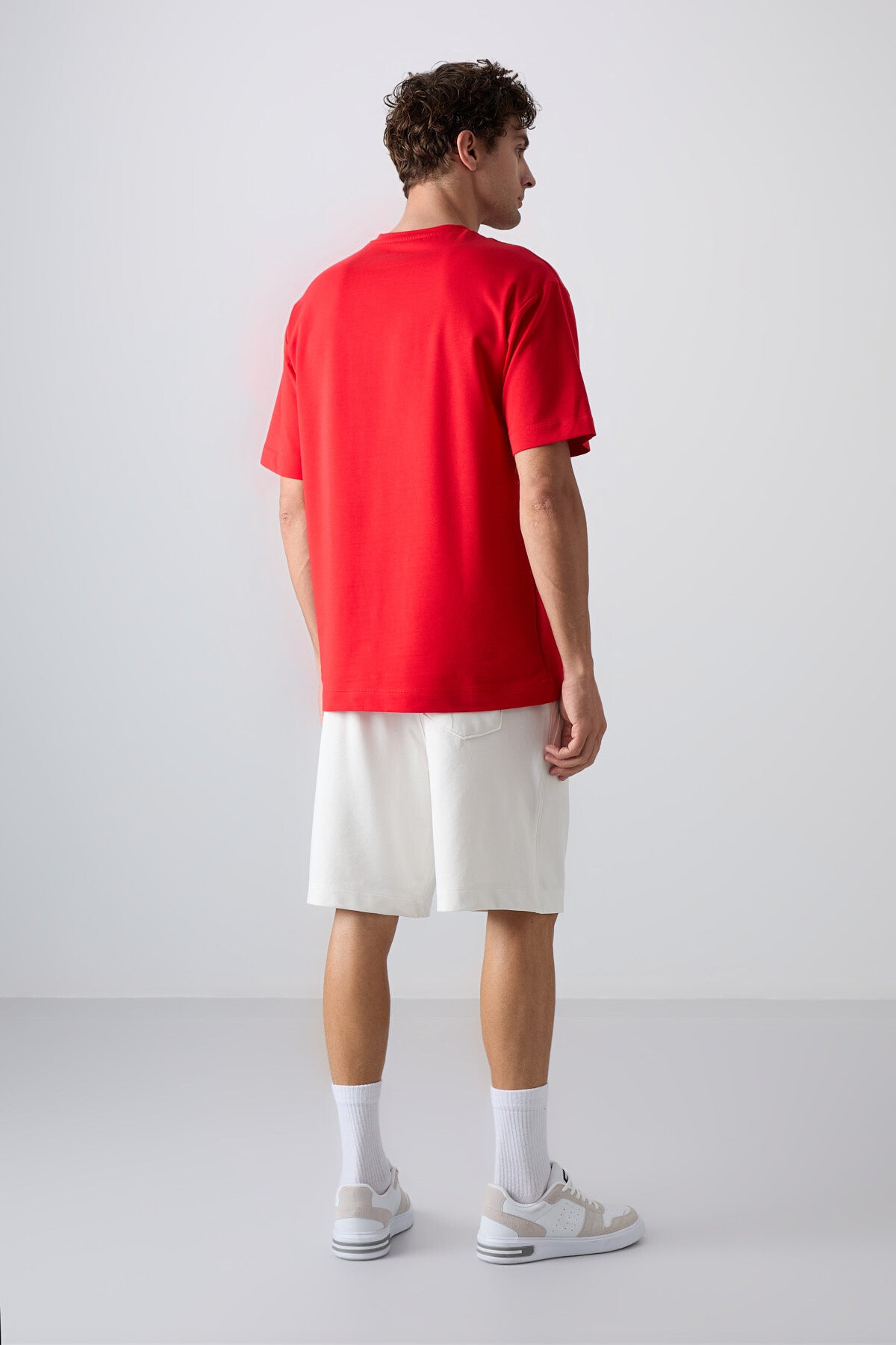 Fiesta Pamuklu Kalın Yumuşak Dokulu Oversize Fit Baskılı Erkek T-Shirt - 88345