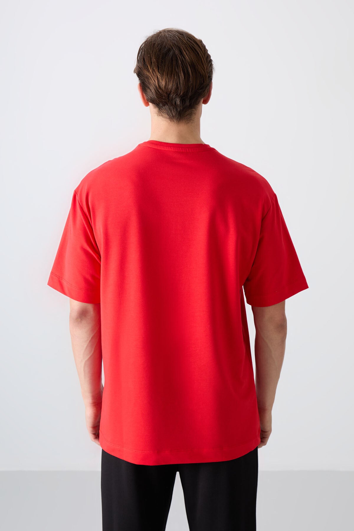 Fiesta Pamuklu Kalın Yumuşak Dokulu Oversize Fit Baskılı Erkek T-Shirt - 88344