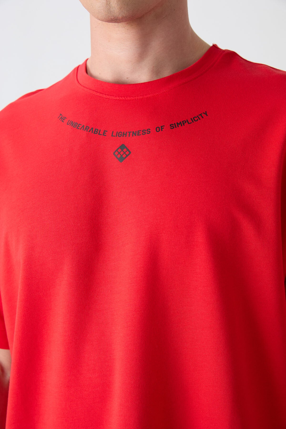 Fiesta Pamuklu Kalın Yumuşak Dokulu Oversize Fit Baskılı Erkek T-Shirt - 88343