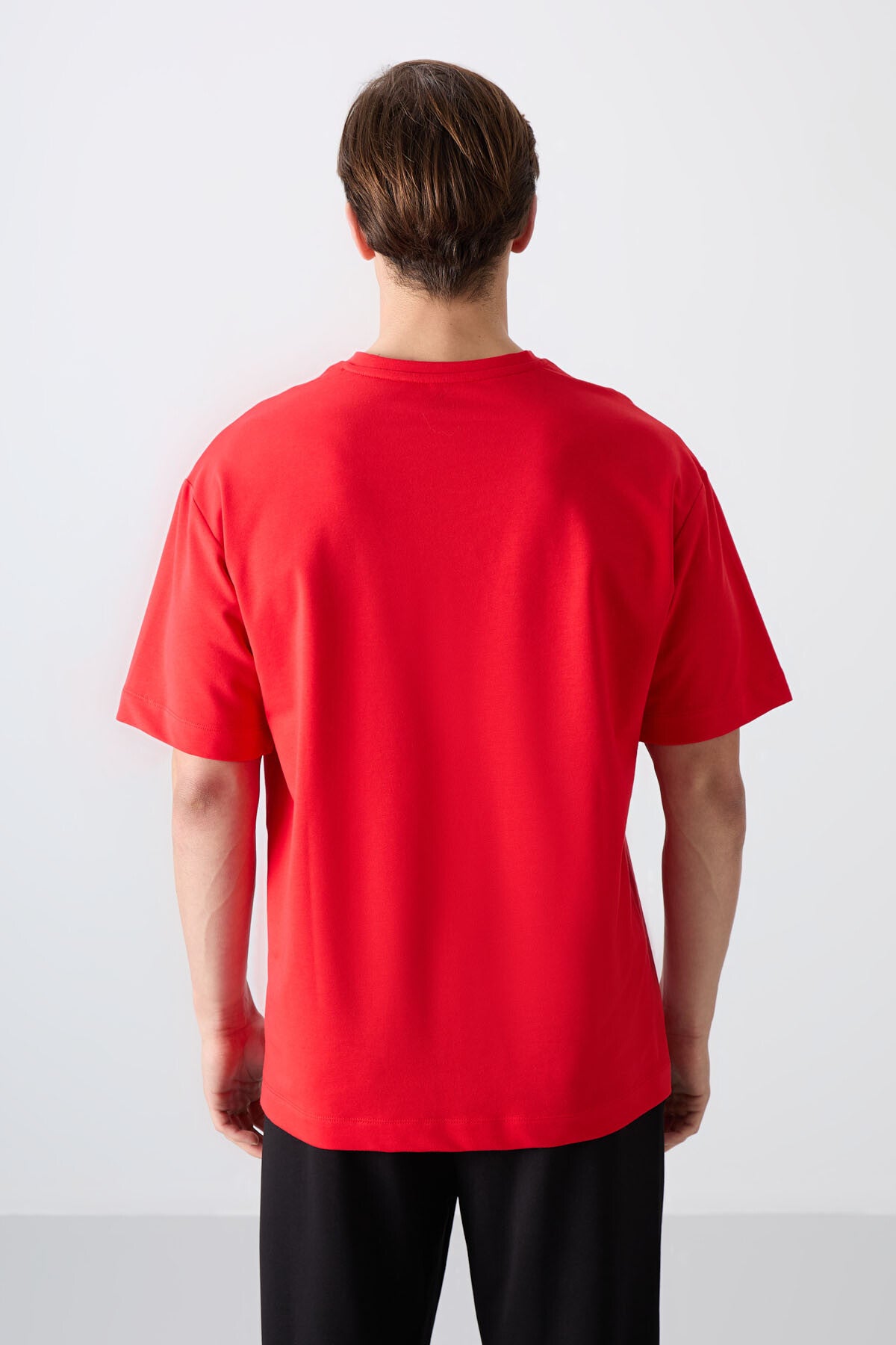 Fiesta Pamuklu Kalın Yumuşak Dokulu Oversize Fit Baskılı Erkek T-Shirt - 88343