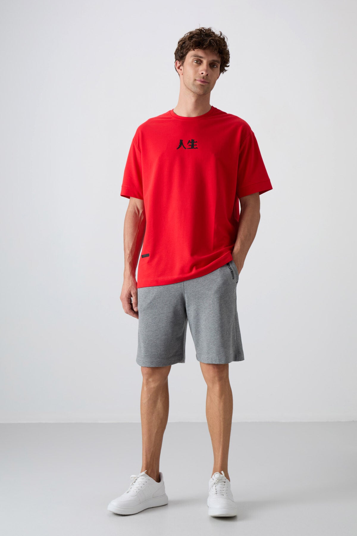 Fiesta Pamuklu Kalın Yumuşak Dokulu Oversize Fit Baskılı Erkek T-Shirt - 88342