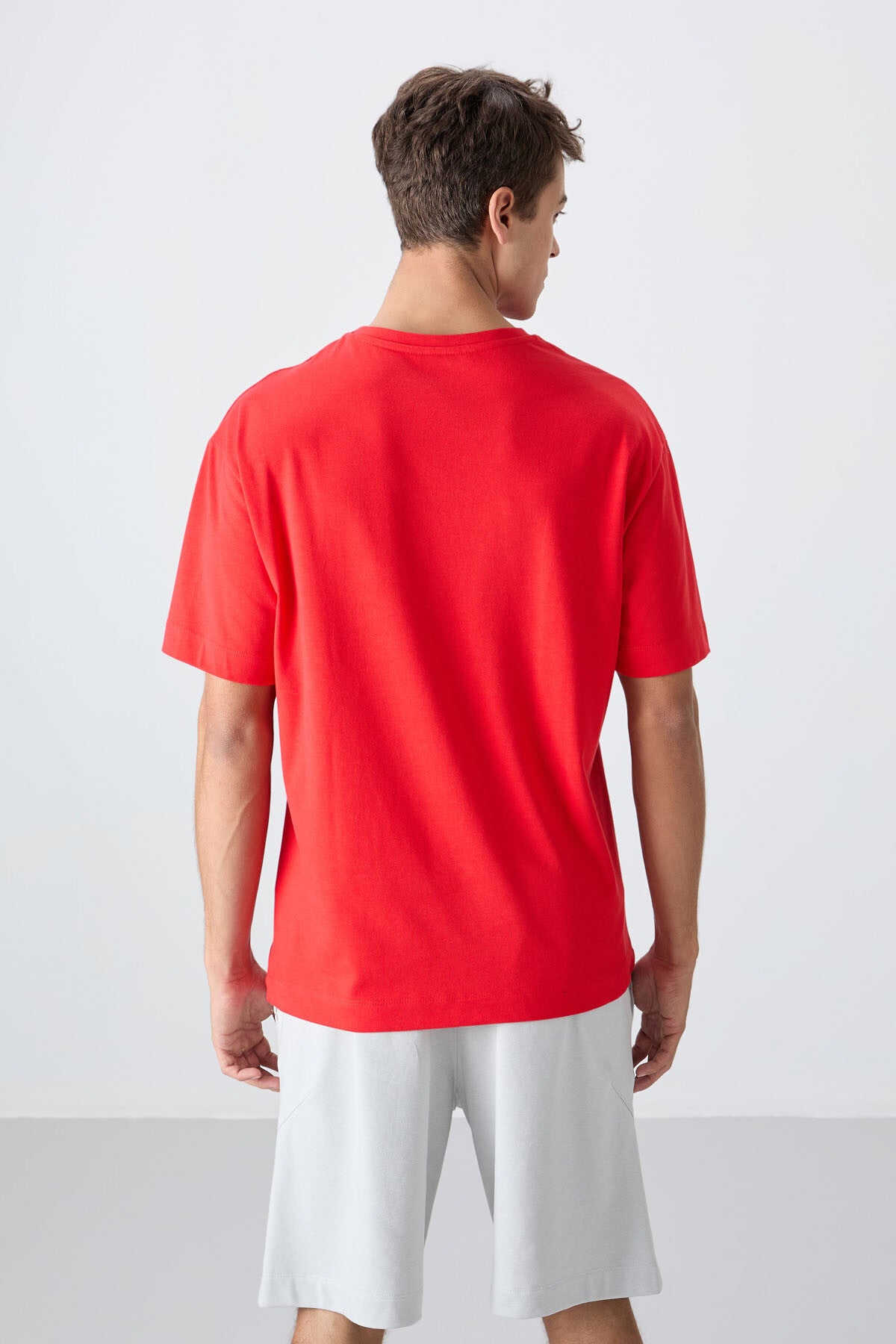 Fiesta Pamuklu Kalın Yumuşak Dokulu Oversize Fit Baskılı Erkek T-Shirt - 88332