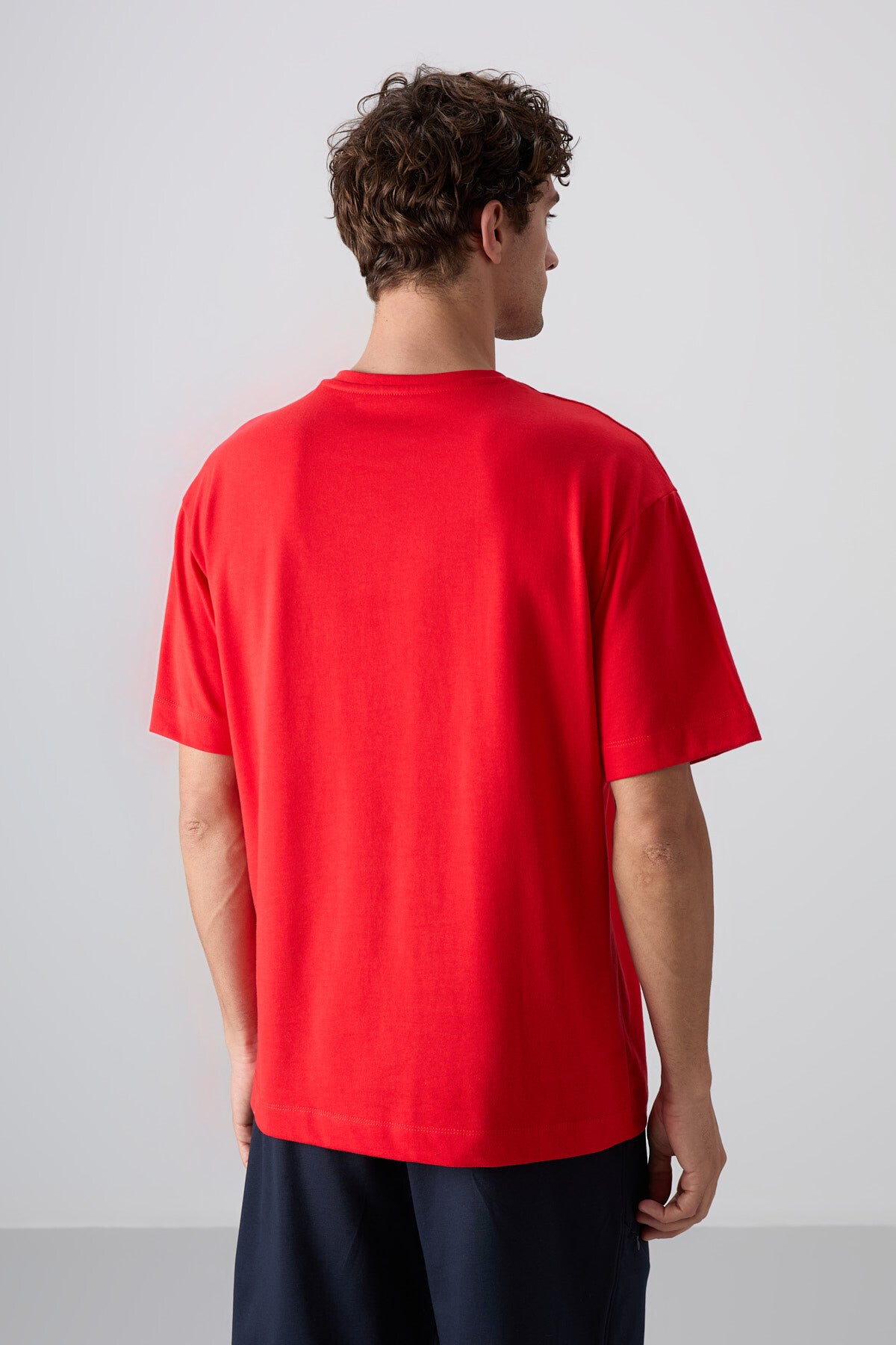 Fiesta Pamuklu Kalın Yumuşak Dokulu Oversize Fit Baskılı Erkek T-Shirt - 88333