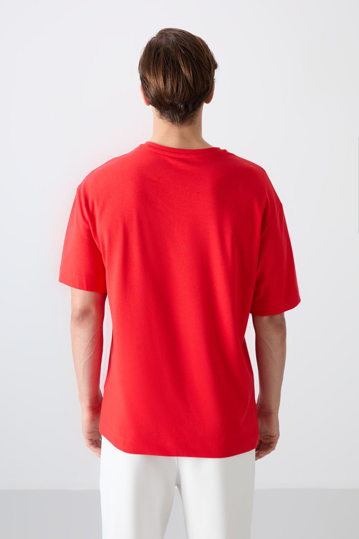 Fiesta Pamuklu Kalın Yumuşak Dokulu Oversize Fit Baskılı Erkek T-Shirt - 88334