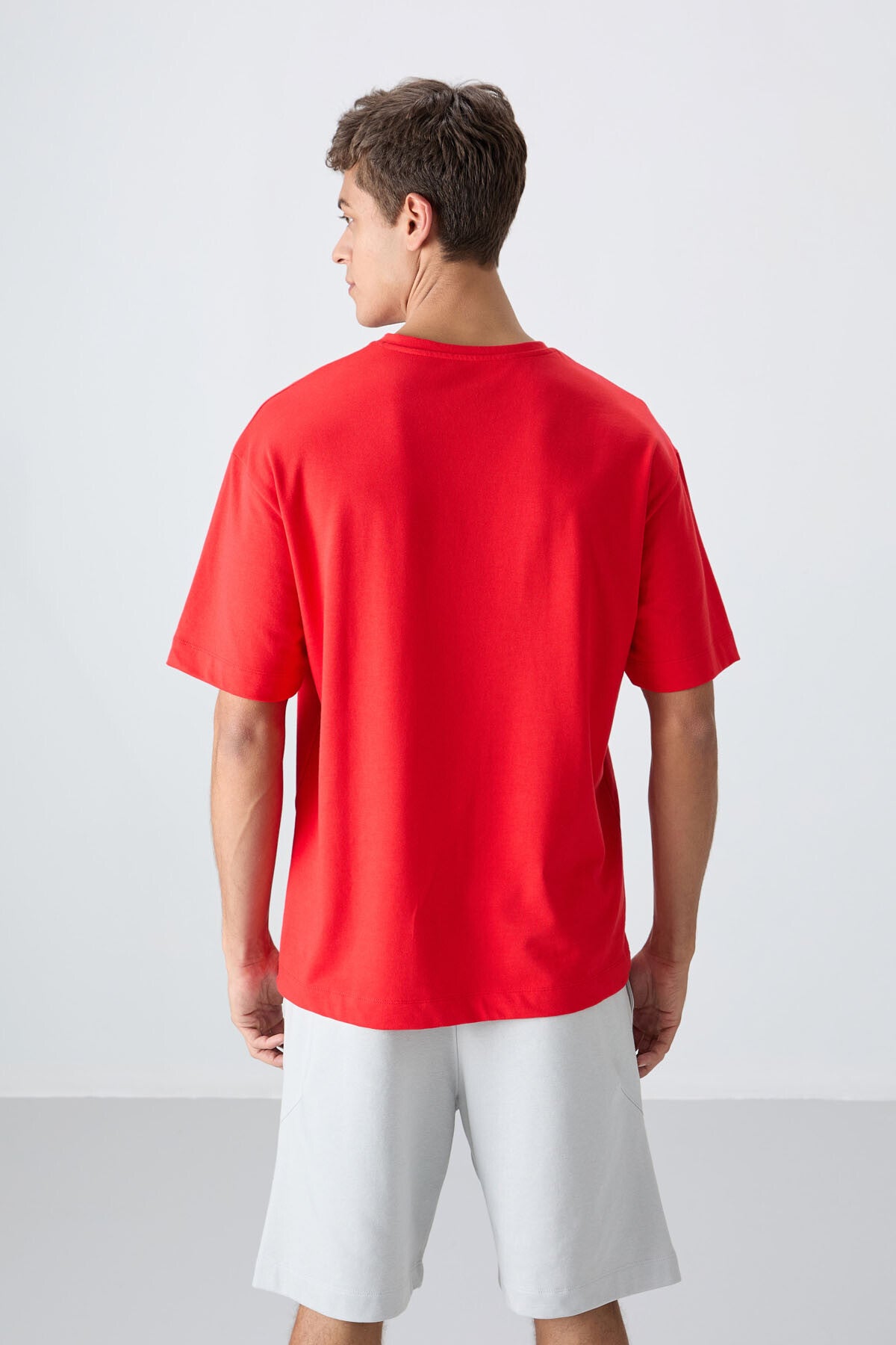 Fiesta Pamuklu Kalın Yumuşak Dokulu Oversize Fit Baskılı Erkek T-Shirt - 88331