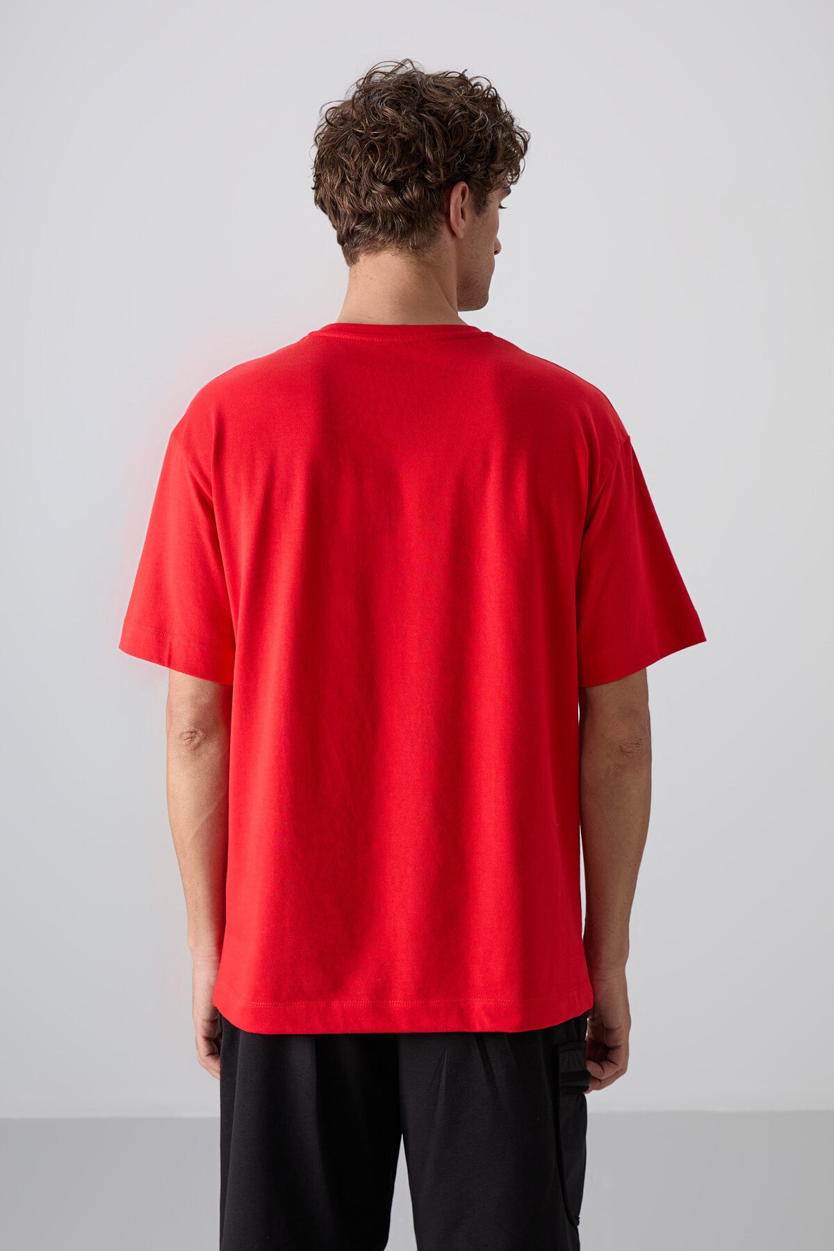 Fiesta Pamuklu Kalın Yumuşak Dokulu Oversize Fit Baskılı Erkek T-Shirt - 88330