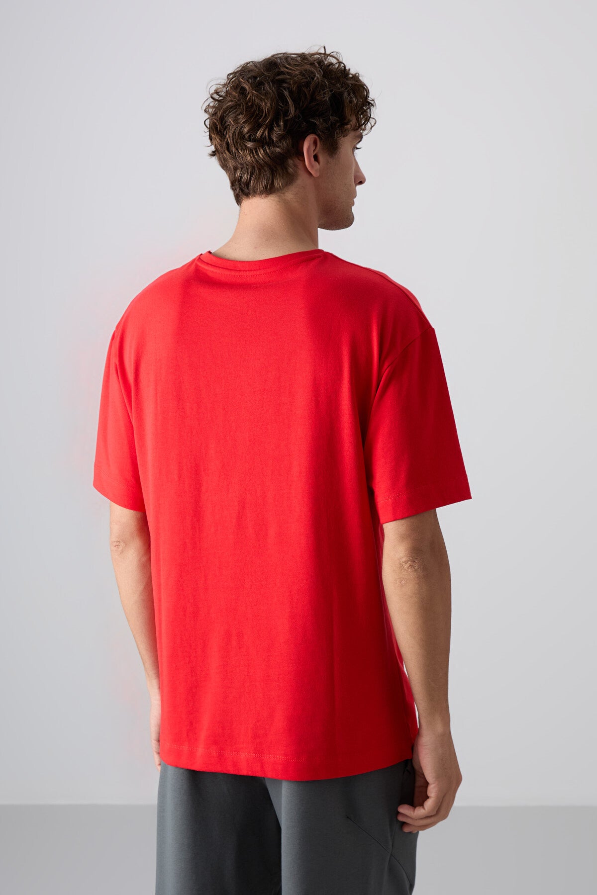 Fiesta Pamuklu Kalın Yumuşak Dokulu Oversize Fit Baskılı Erkek T-Shirt - 88329