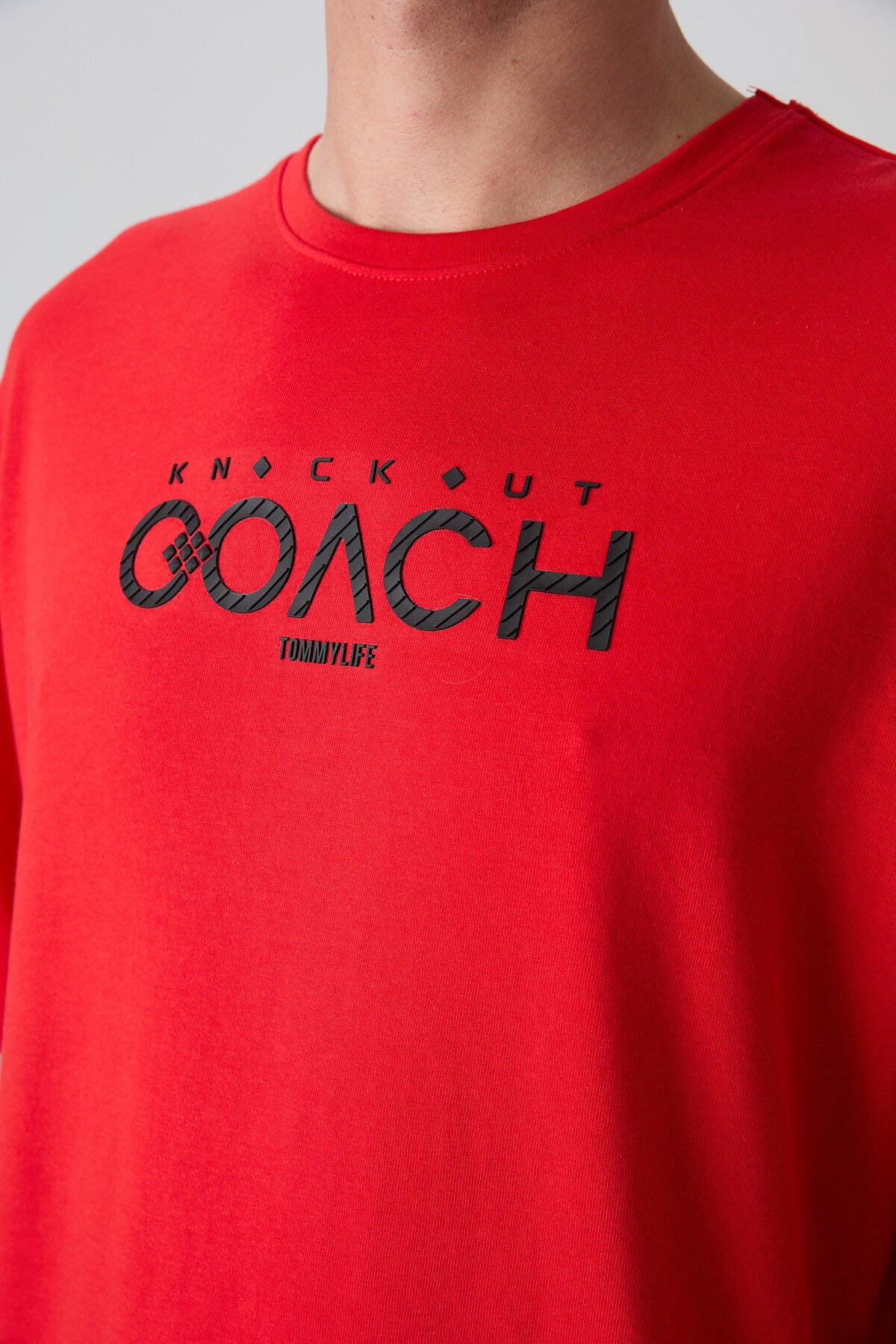 Fiesta Pamuklu Kalın Yumuşak Dokulu Oversize Fit Baskılı Erkek T-Shirt - 88329