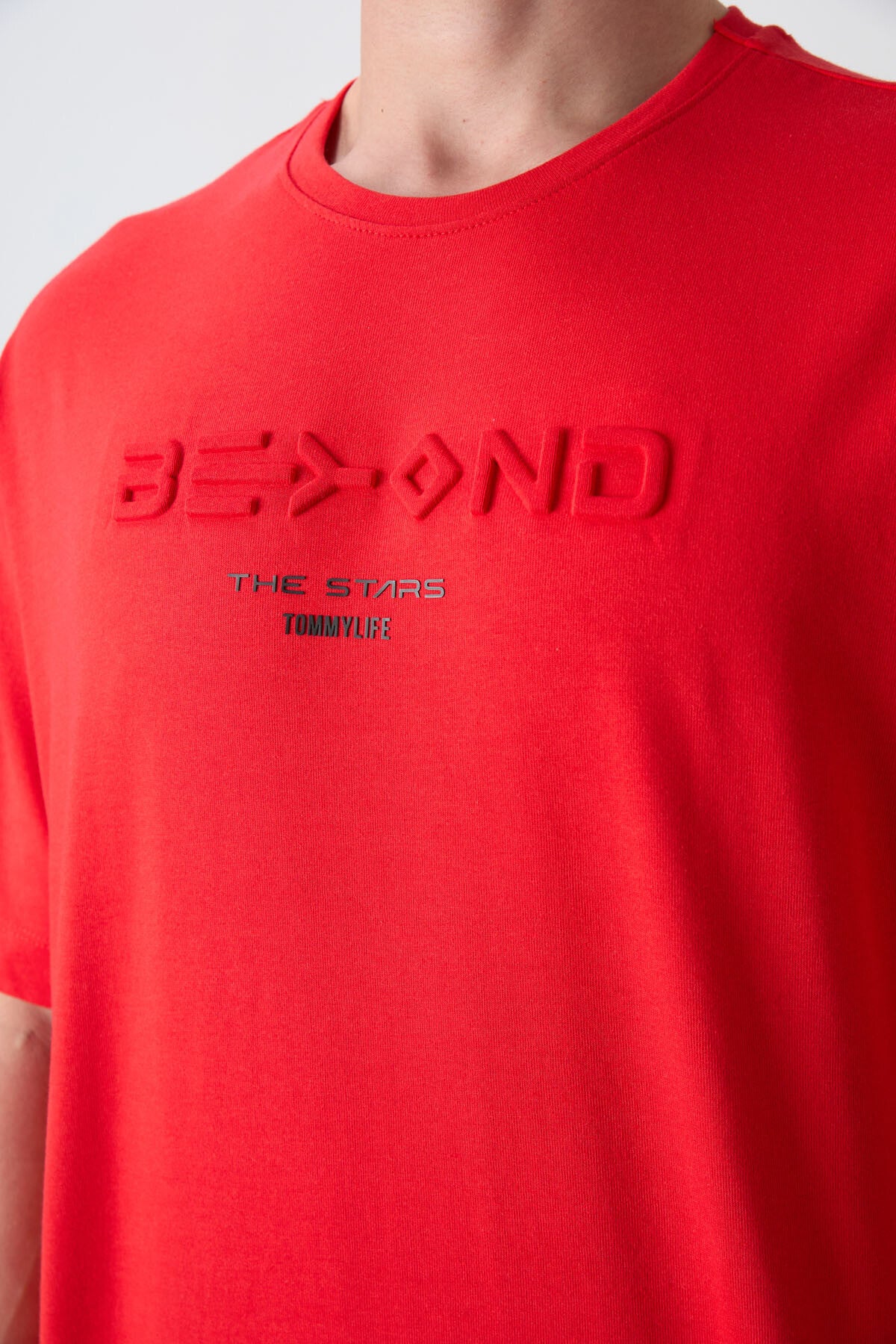 Fiesta Pamuklu Kalın Yumuşak Dokulu Oversize Fit Baskılı Erkek T-Shirt - 88328