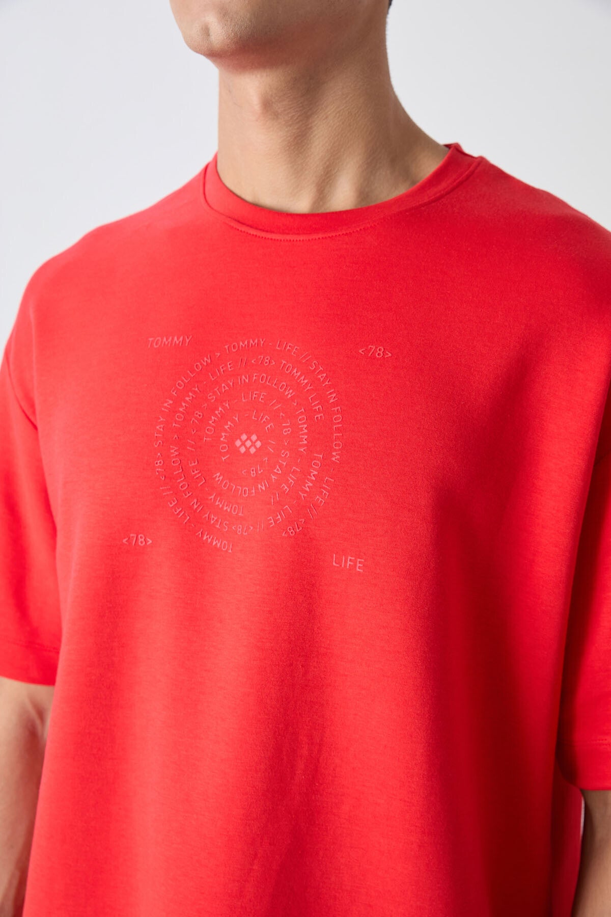 Fiesta Pamuklu Kalın Yumuşak Dokulu Oversize Fit Baskılı Erkek T-Shirt - 88324