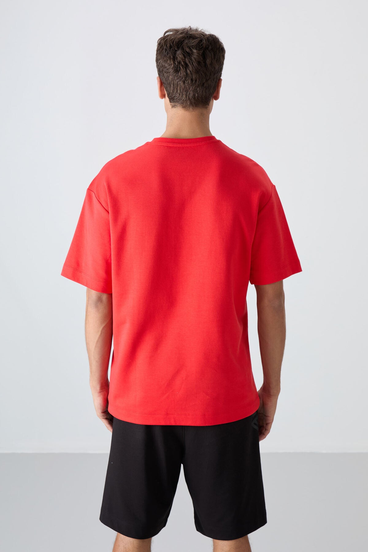 Fiesta Pamuklu Kalın Yumuşak Dokulu Oversize Fit Baskılı Erkek T-Shirt - 88324