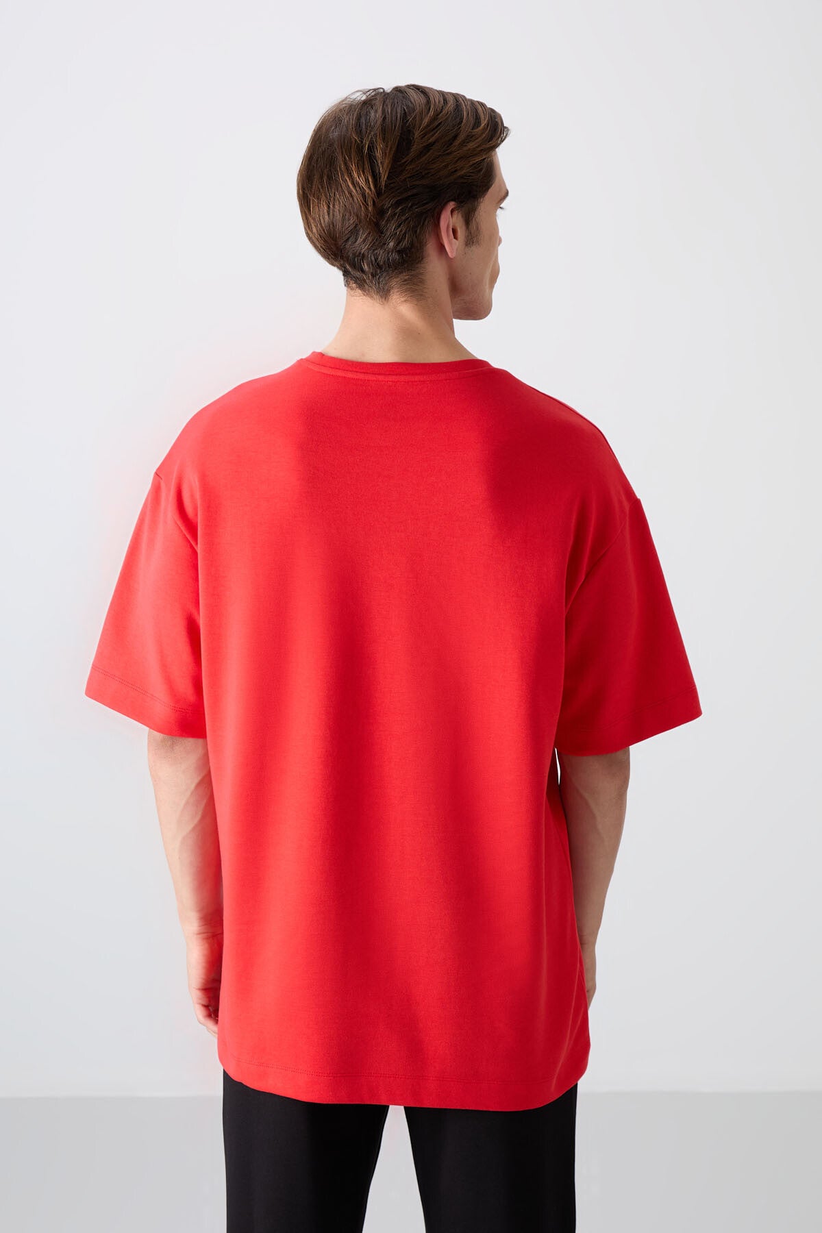 Fiesta Pamuklu Kalın Yumuşak Dokulu Oversize Fit Baskılı Erkek T-Shirt - 88326