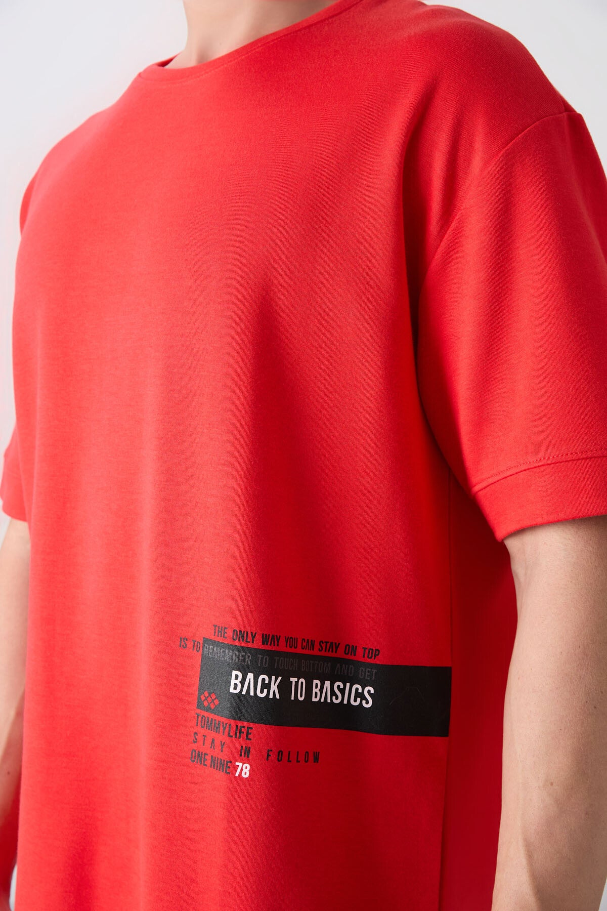 Fiesta Pamuklu Kalın Yumuşak Dokulu Oversize Fit Baskılı Erkek T-Shirt - 88322