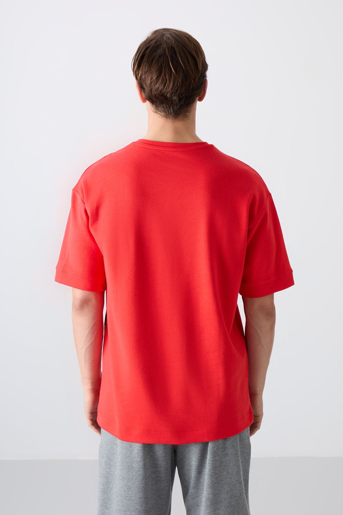 Fiesta Pamuklu Kalın Yumuşak Dokulu Oversize Fit Baskılı Erkek T-Shirt - 88322