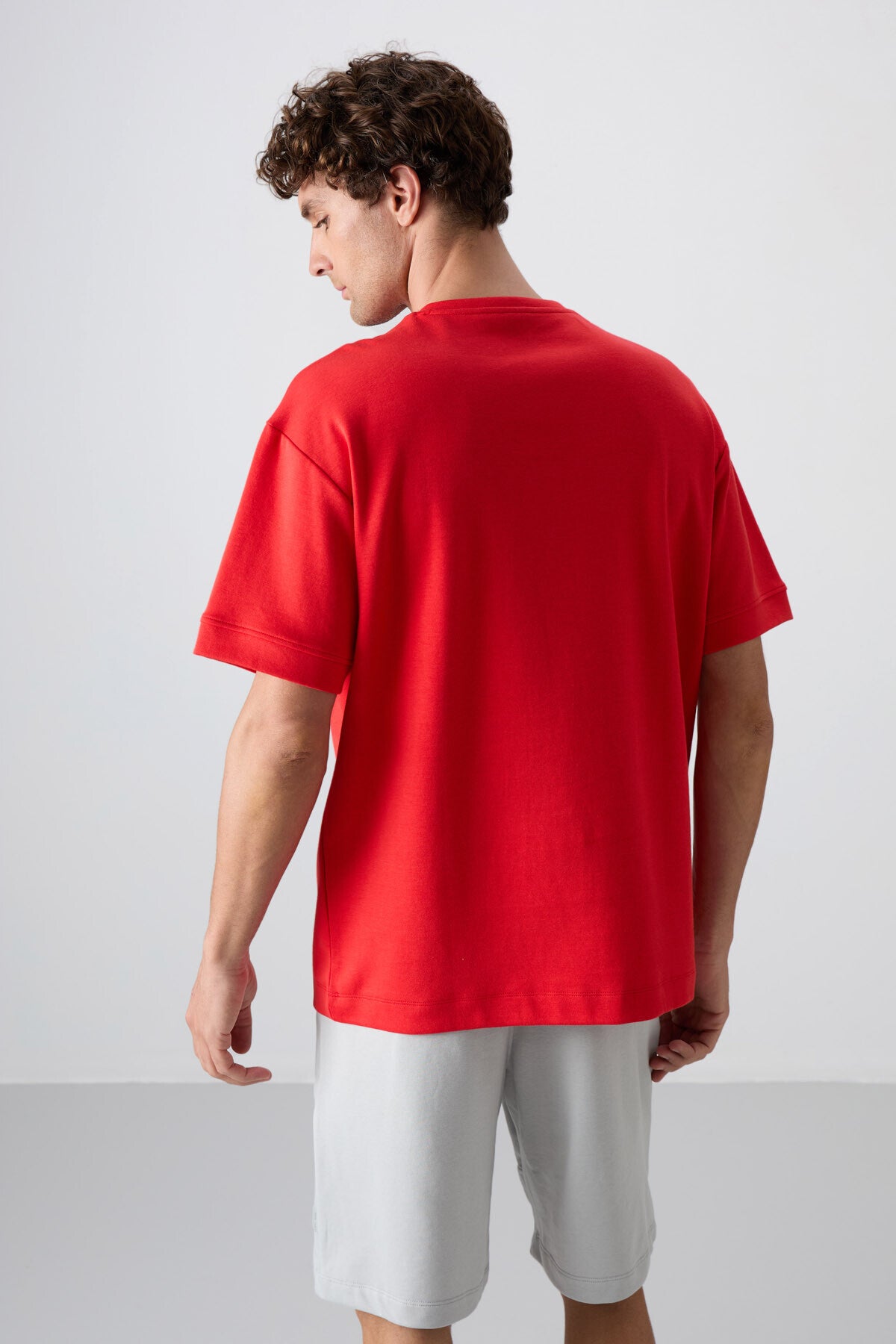 Fiesta Pamuklu Kalın Yumuşak Dokulu Oversize Fit Baskılı Erkek T-Shirt - 88320