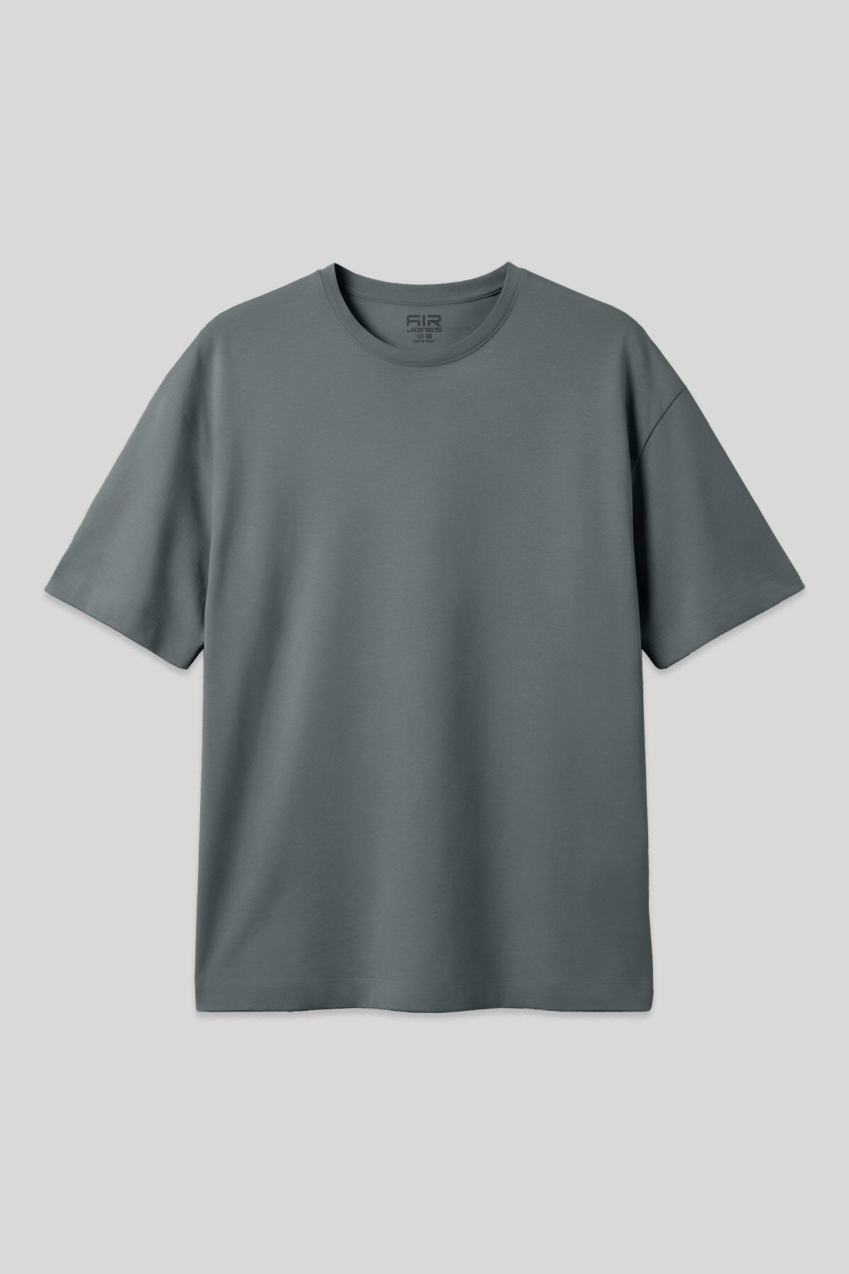 Haki %100 Pamuk Kalın Yumuşak Dokulu Oversize Fit Basic Erkek T-Shirt - 88353