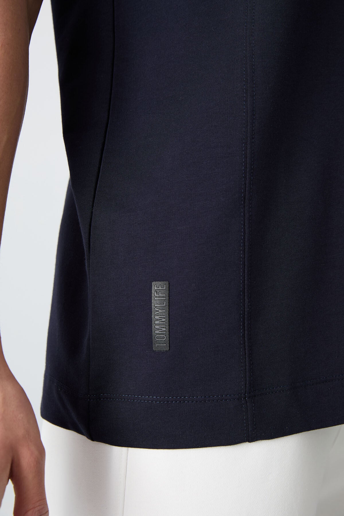 Lacivert Pamuklu Kalın Yumuşak Dokulu Oversize Fit Basic Erkek T-Shirt - 88349