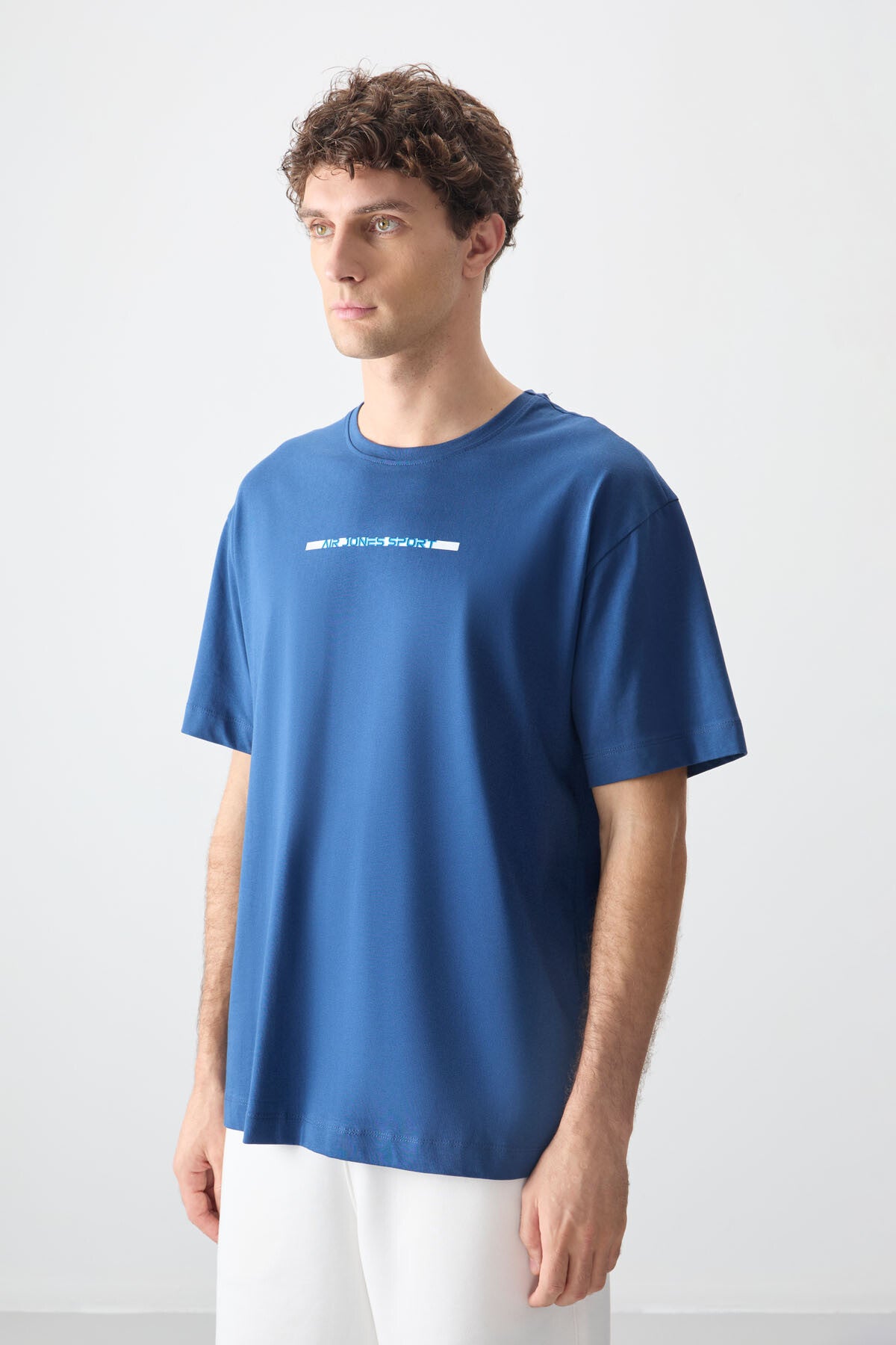Parlament %100 Pamuk Kalın Yumuşak Dokulu Oversize Fit Baskılı Erkek T-Shirt - 88358