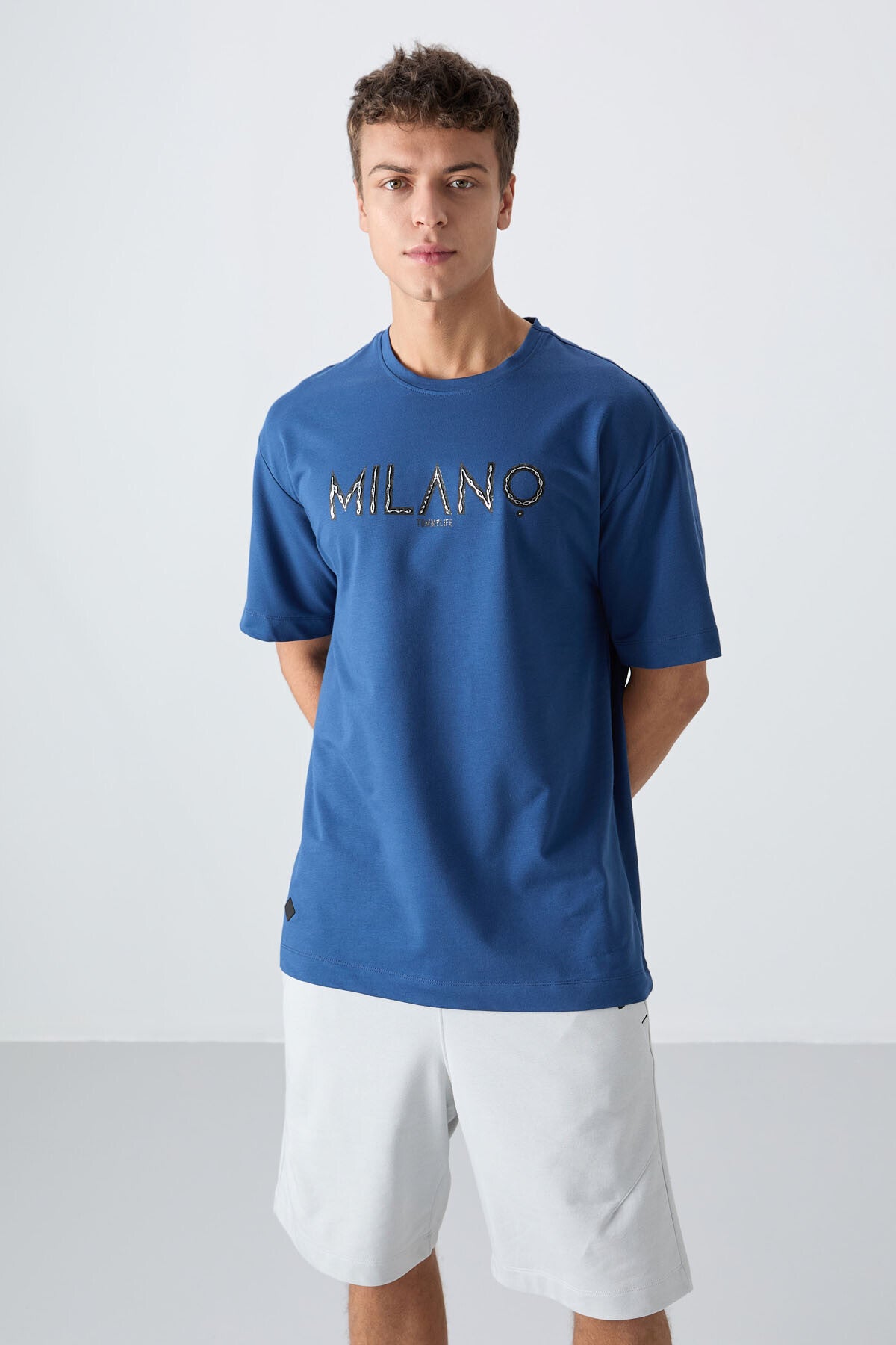 Parlament Pamuklu Kalın Yumuşak Dokulu Oversize Fit Baskılı Erkek T-Shirt - 88345