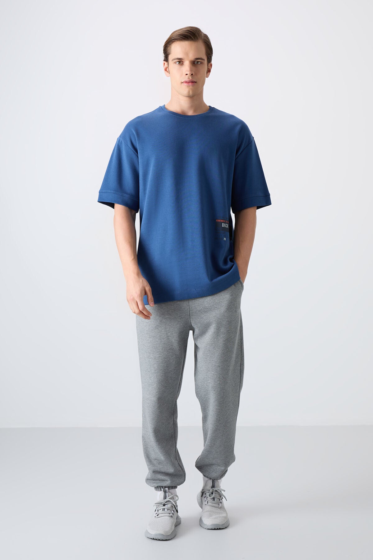 Parlament Pamuklu Kalın Yumuşak Dokulu Oversize Fit Baskılı Erkek T-Shirt - 88322