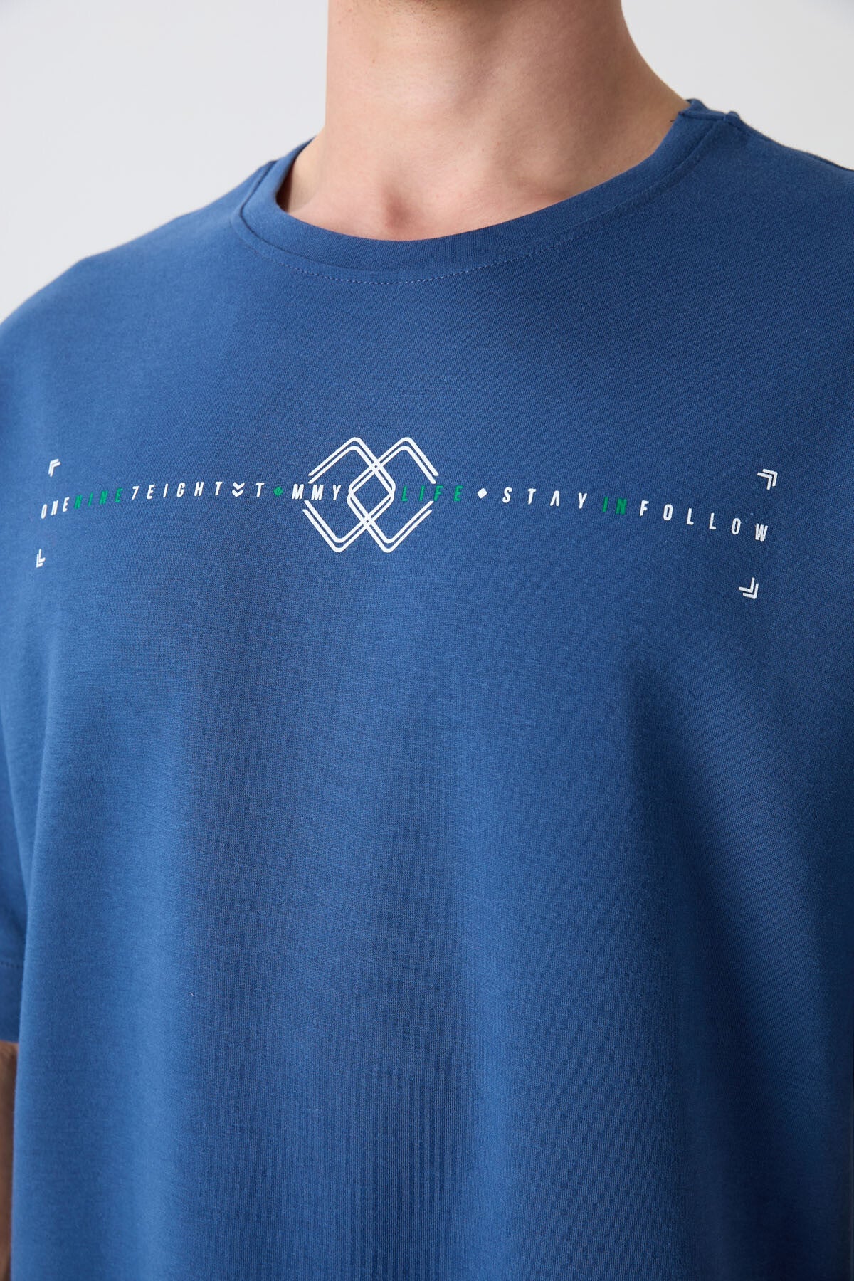 Parlament Pamuklu Kalın Yumuşak Dokulu Oversize Fit Baskılı Erkek T-Shirt - 88323