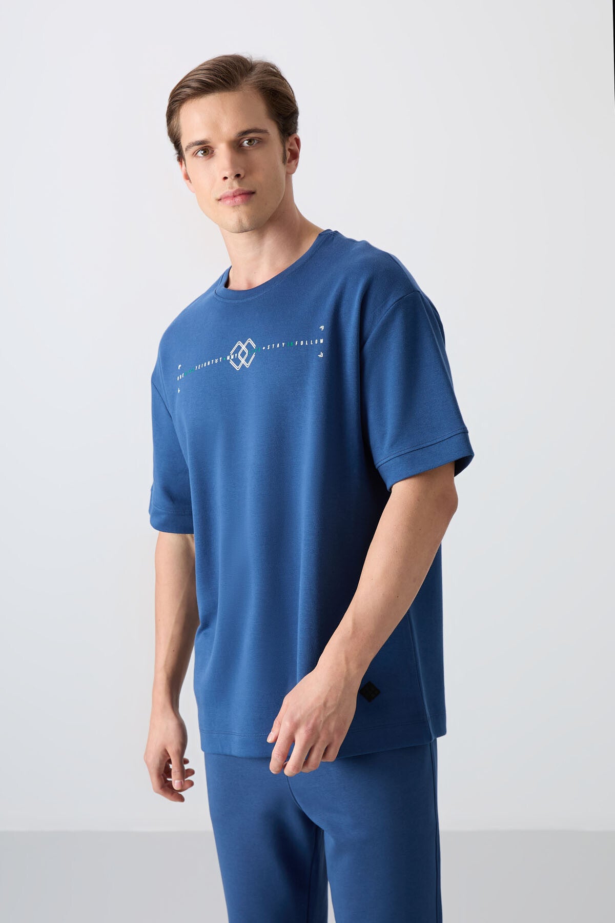 Parlament Pamuklu Kalın Yumuşak Dokulu Oversize Fit Baskılı Erkek T-Shirt - 88323