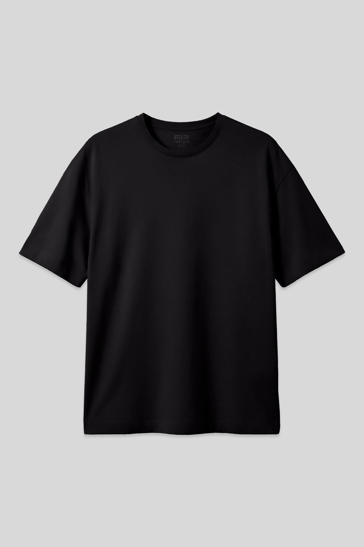 Siyah %100 Pamuk Kalın Yumuşak Dokulu Oversize Fit Basic Erkek T-Shirt - 88353