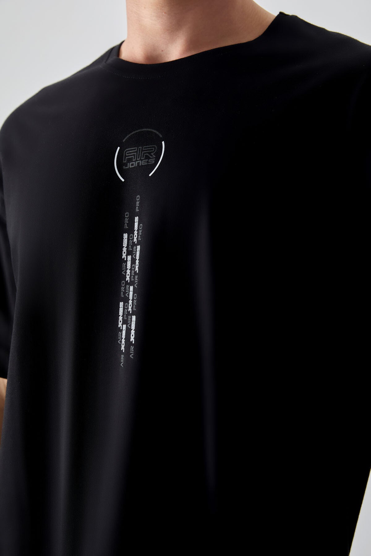 Siyah %100 Pamuk Kalın Yumuşak Dokulu Oversize Fit Baskılı Erkek T-Shirt - 88355