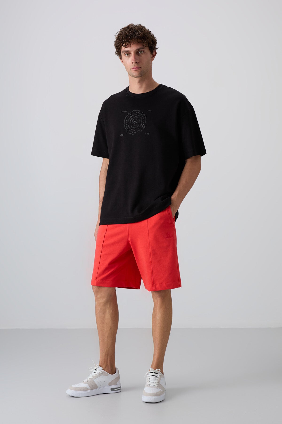 Siyah Pamuklu Kalın Yumuşak Dokulu Oversize Fit Baskılı Erkek T-Shirt - 88324