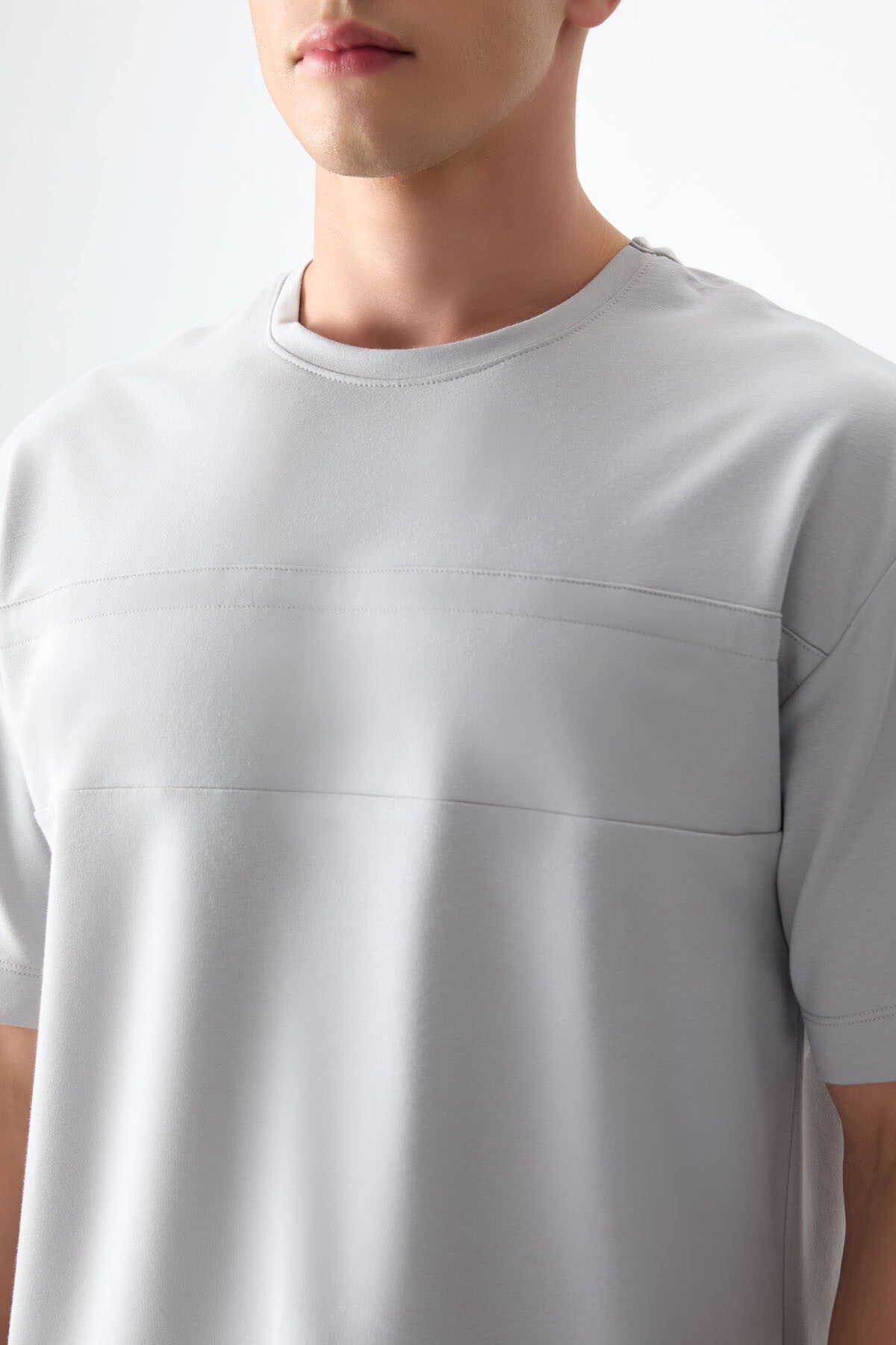 Taş Pamuklu Kalın Yumuşak Dokulu Oversize Fit Basic Erkek T-Shirt - 88378