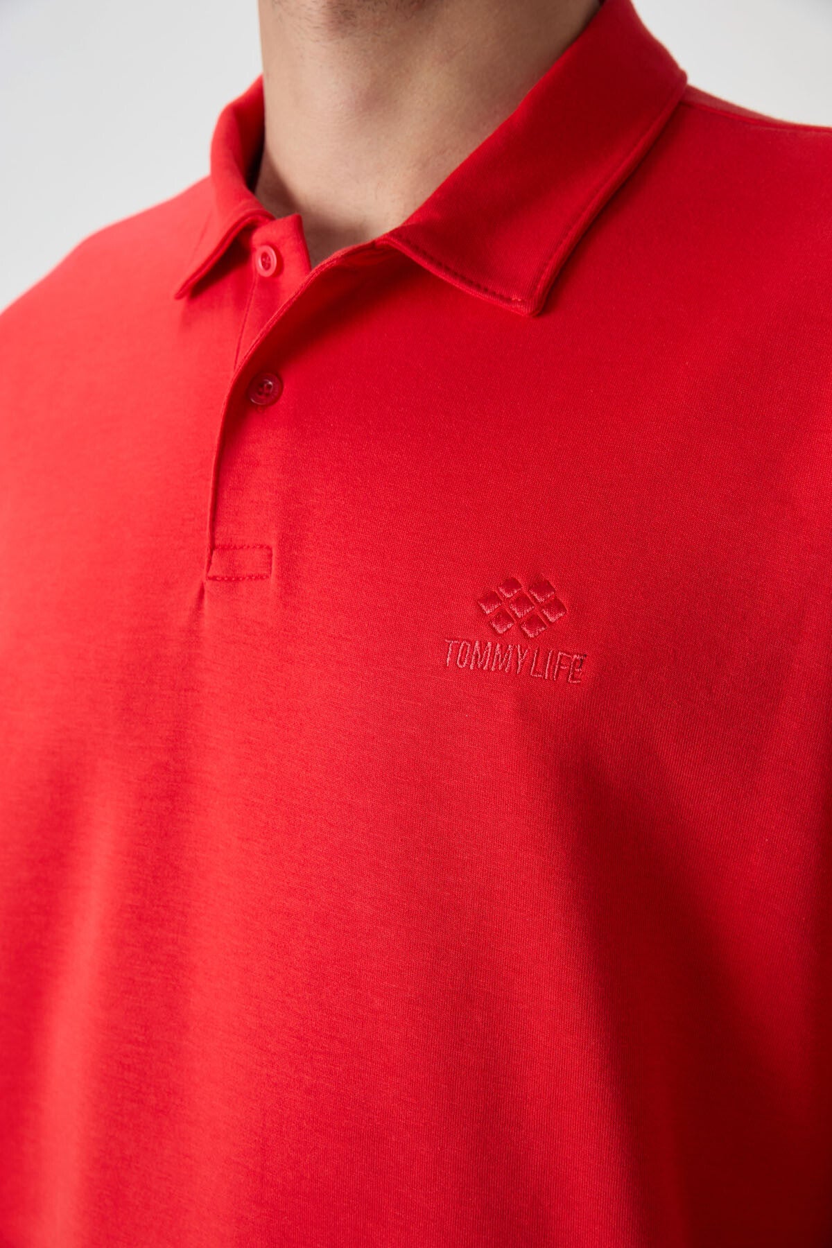 Fiesta Pamuklu Kalın Yumuşak Dokulu Oversize Fit Basic Polo Yaka Erkek T-Shirt - 88327