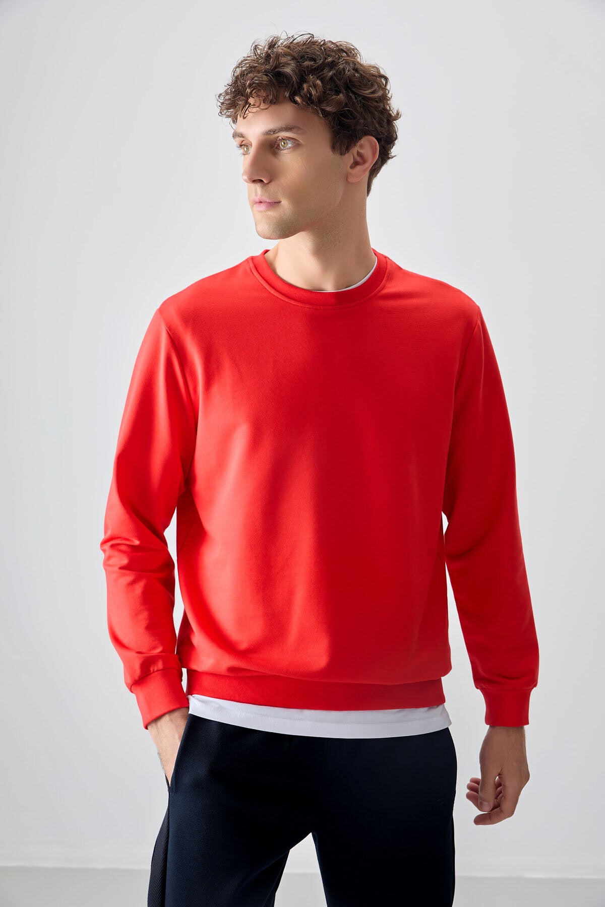 Fiesta Pamuk Yumuşak Dokulu Standart Fit Basic Erkek Sweatshirt - 88363