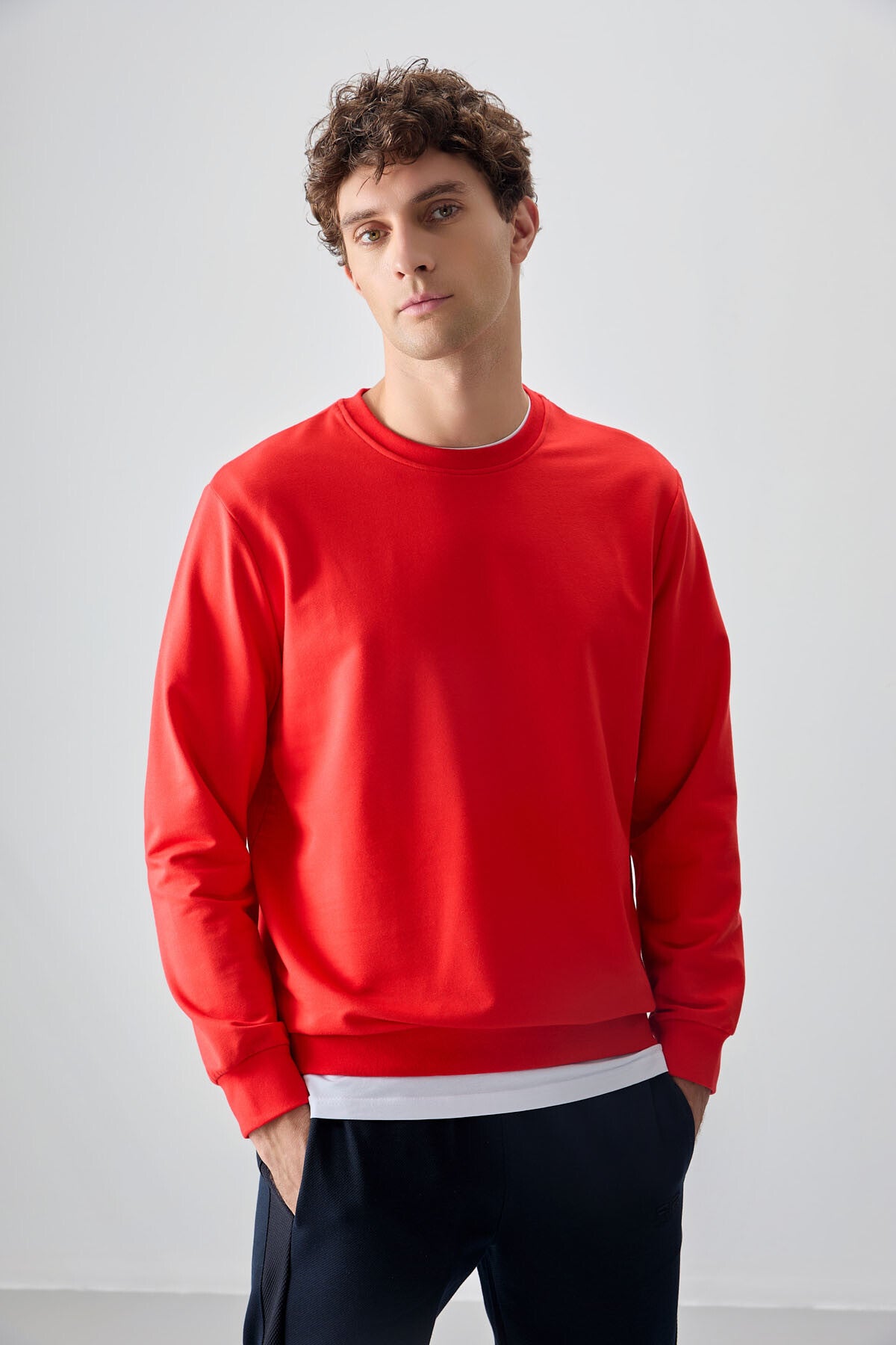 Fiesta Pamuk Yumuşak Dokulu Standart Fit Basic Erkek Sweatshirt - 88363