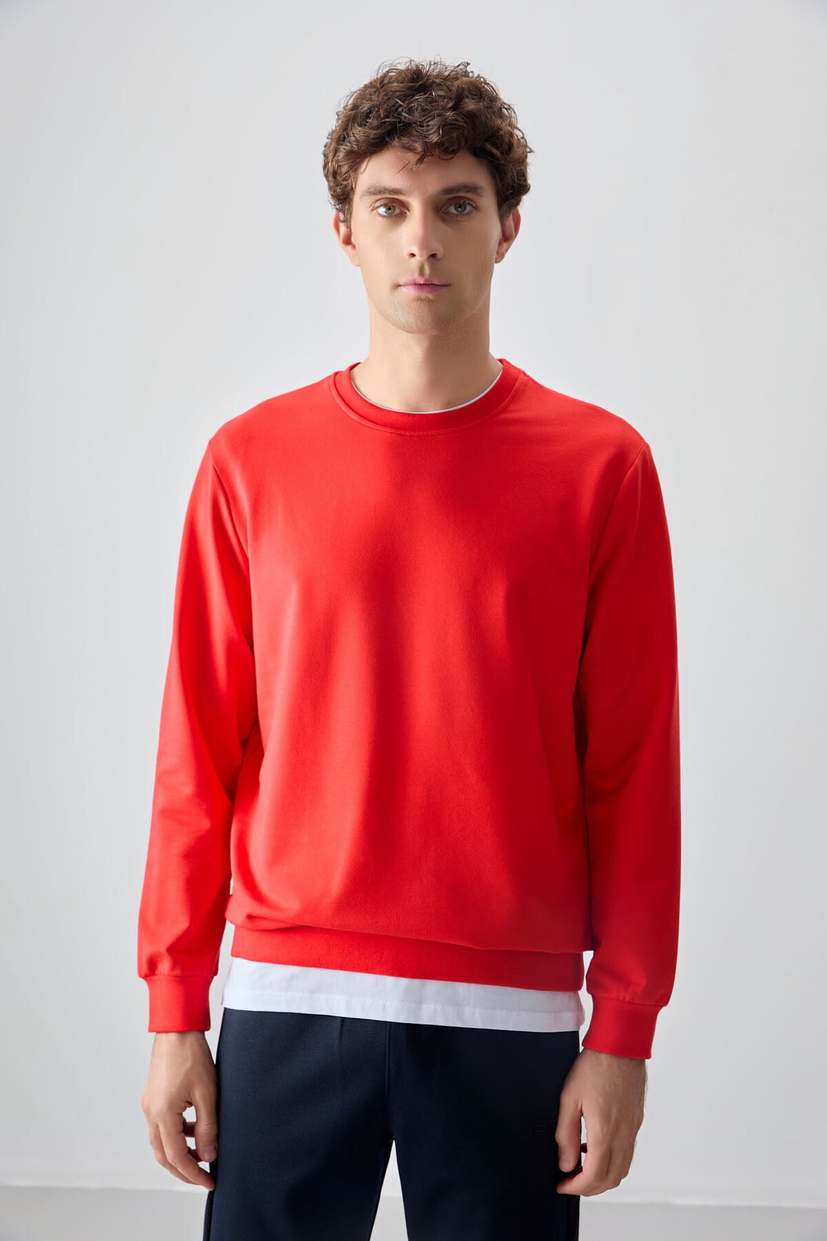 Fiesta Pamuk Yumuşak Dokulu Standart Fit Basic Erkek Sweatshirt - 88363